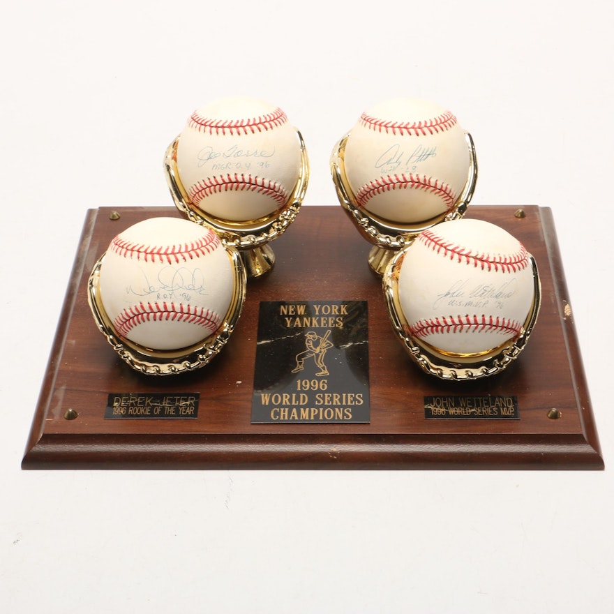 Jeter, Torre, Pettitte, Wetteland Signed Baseballs  Jeter - Visual COA