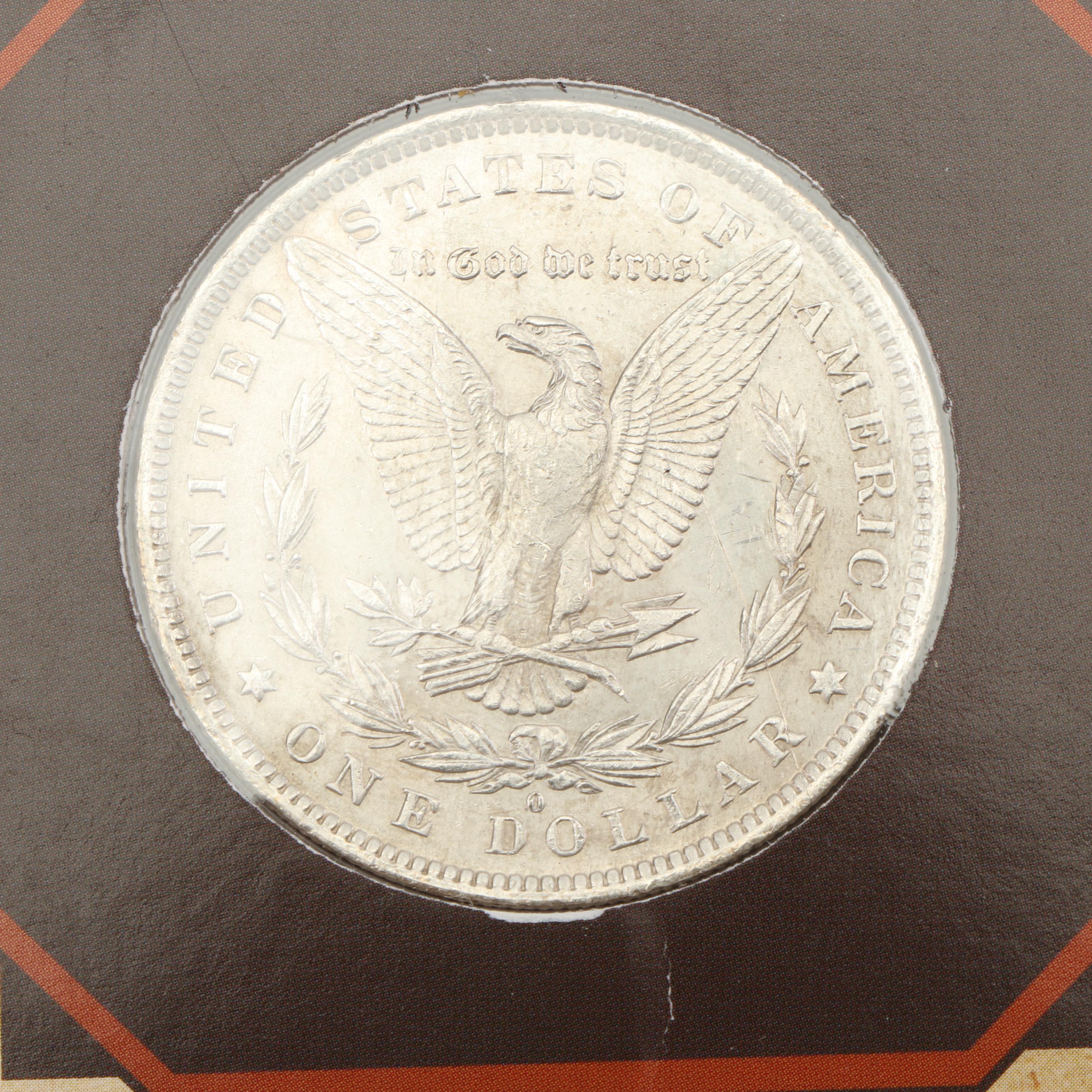 1883-O Morgan Silver Dollar with 1994 "Geronimo" Collectible Postage Stamp