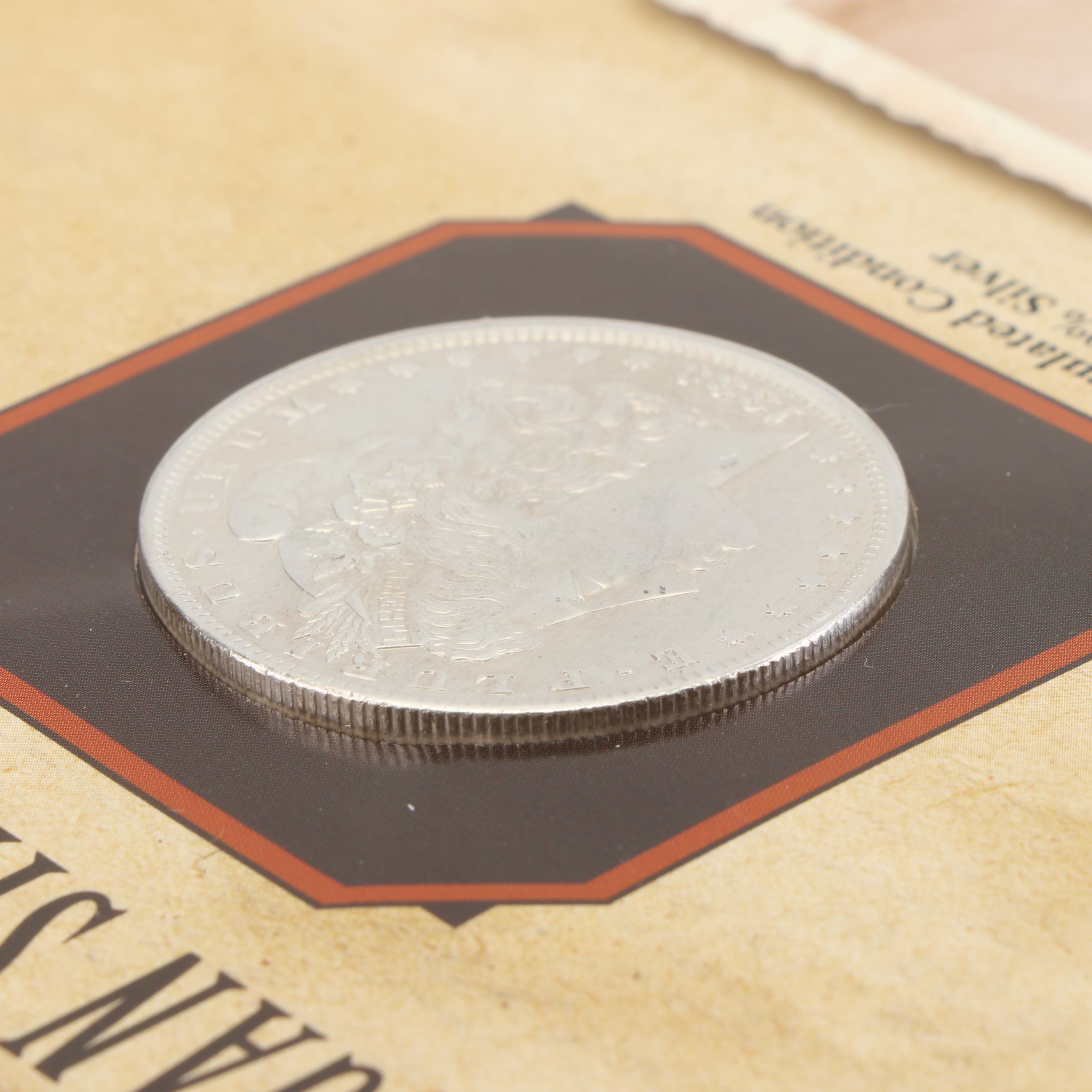 1883-O Morgan Silver Dollar with 1994 "Geronimo" Collectible Postage Stamp