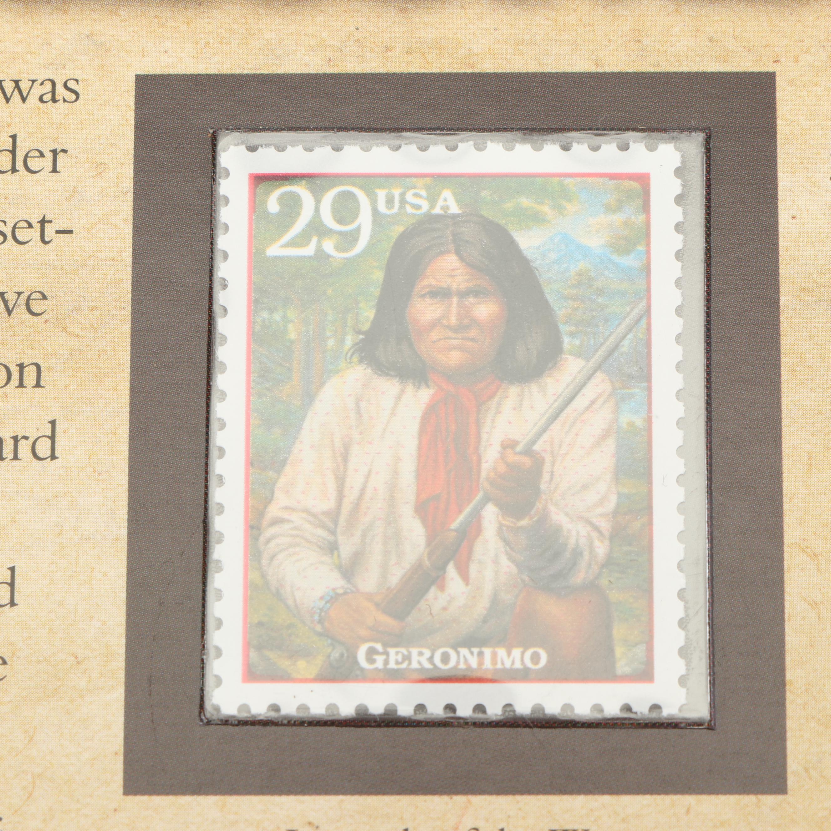 1883-O Morgan Silver Dollar with 1994 "Geronimo" Collectible Postage Stamp