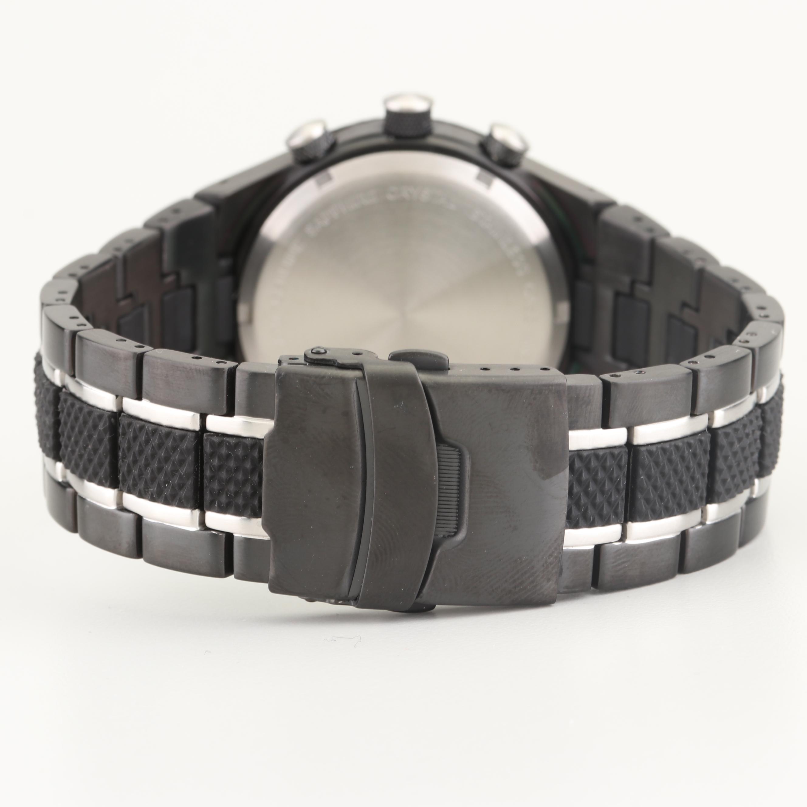 Schweiss Swiss Chronograph Black Stainless Steel and Rubber Watch