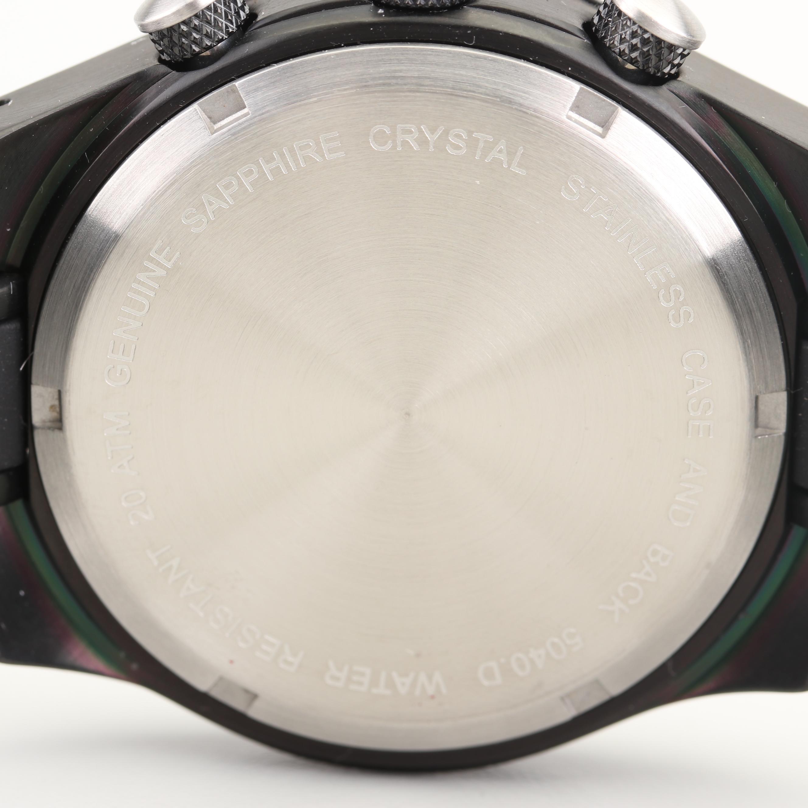 Schweiss Swiss Chronograph Black Stainless Steel and Rubber Watch