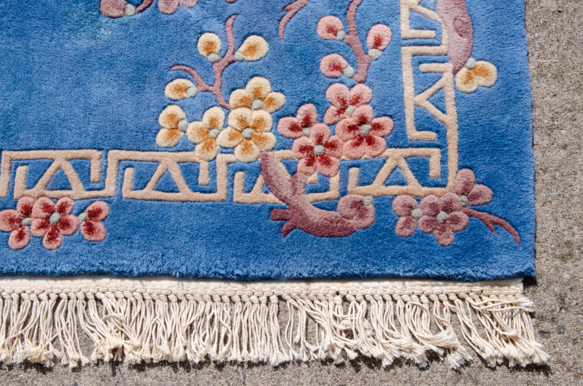 Hand Tufted "Mandarin" Chinese Tientsin Carved Wool Rug