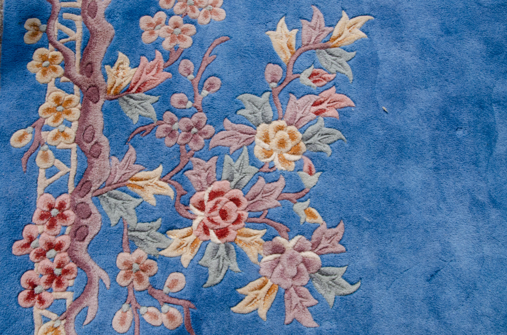 Hand Tufted "Mandarin" Chinese Tientsin Carved Wool Rug