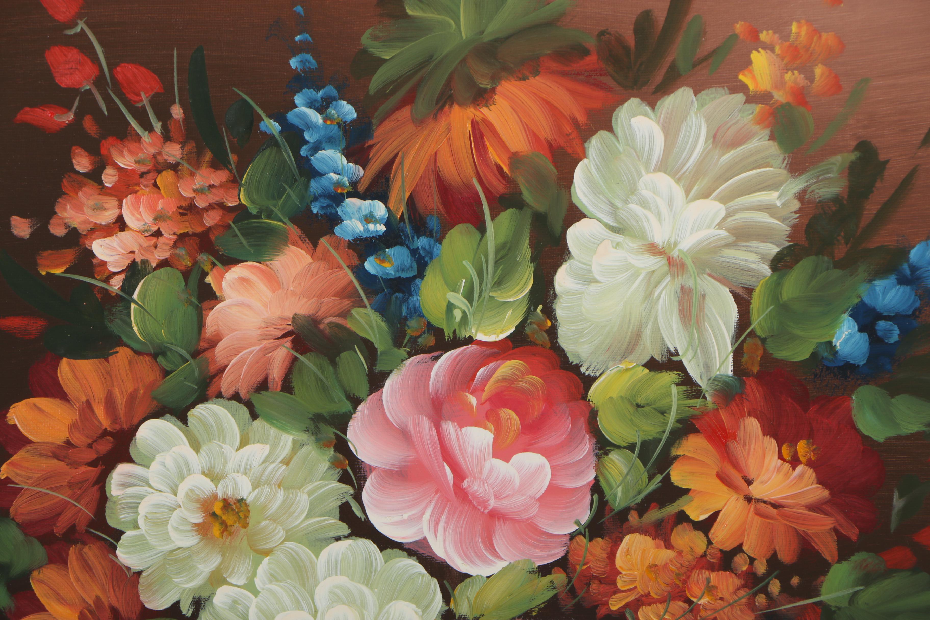 Martin Oil Painting of a Floral Still Life