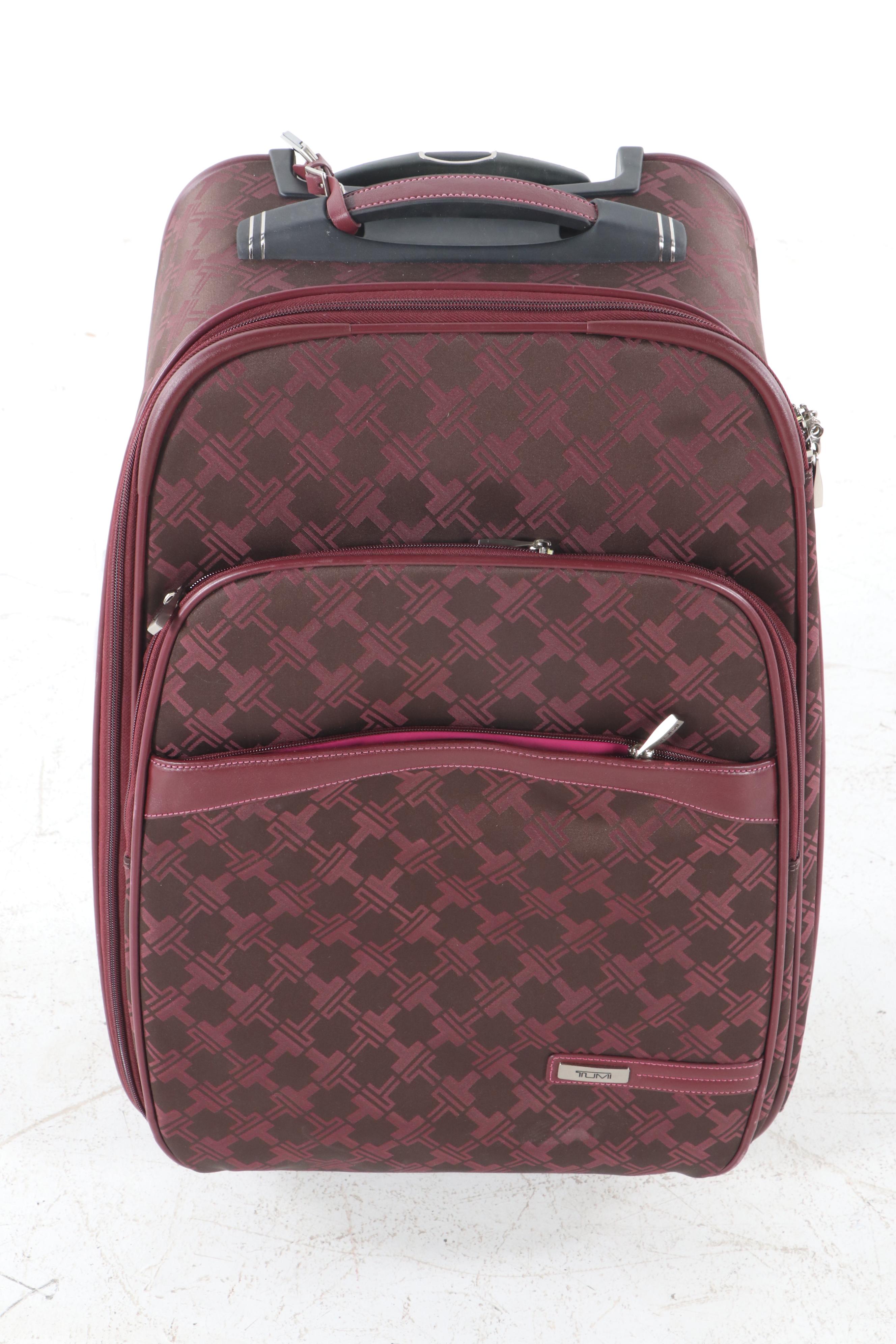 Tumi Signature Collection Jacquard and Leather Weekender Bag and Carry-On Bag
