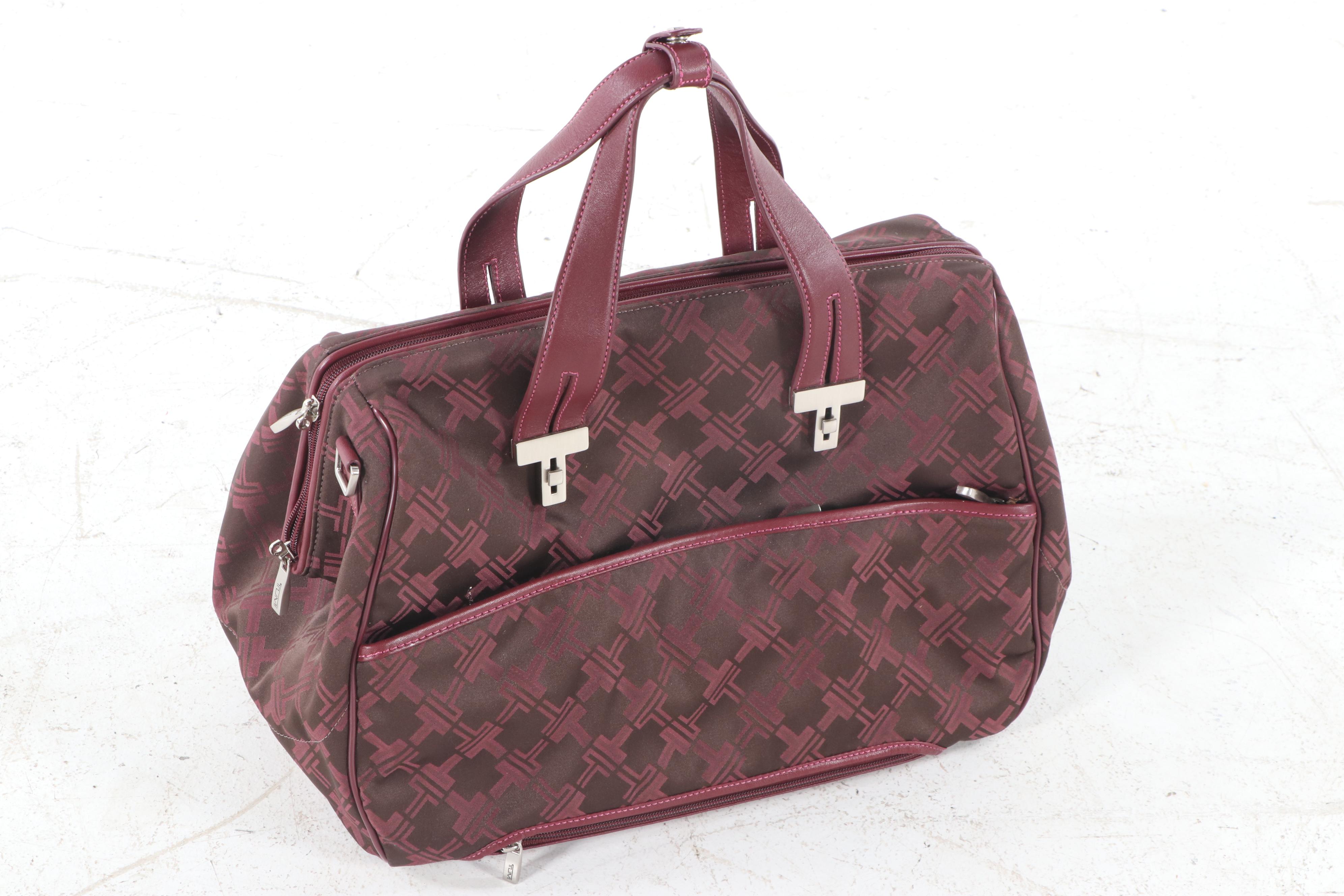 Tumi Signature Collection Jacquard and Leather Weekender Bag and Carry-On Bag