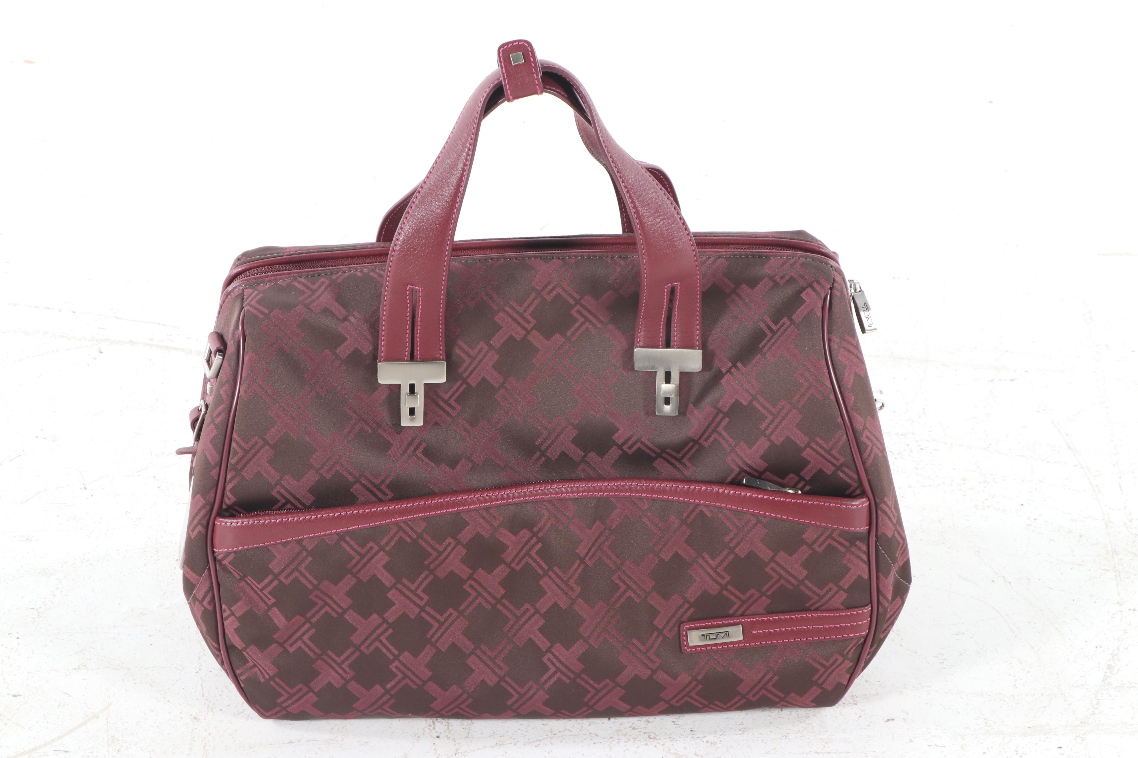Tumi Signature Collection Jacquard and Leather Weekender Bag and Carry-On Bag