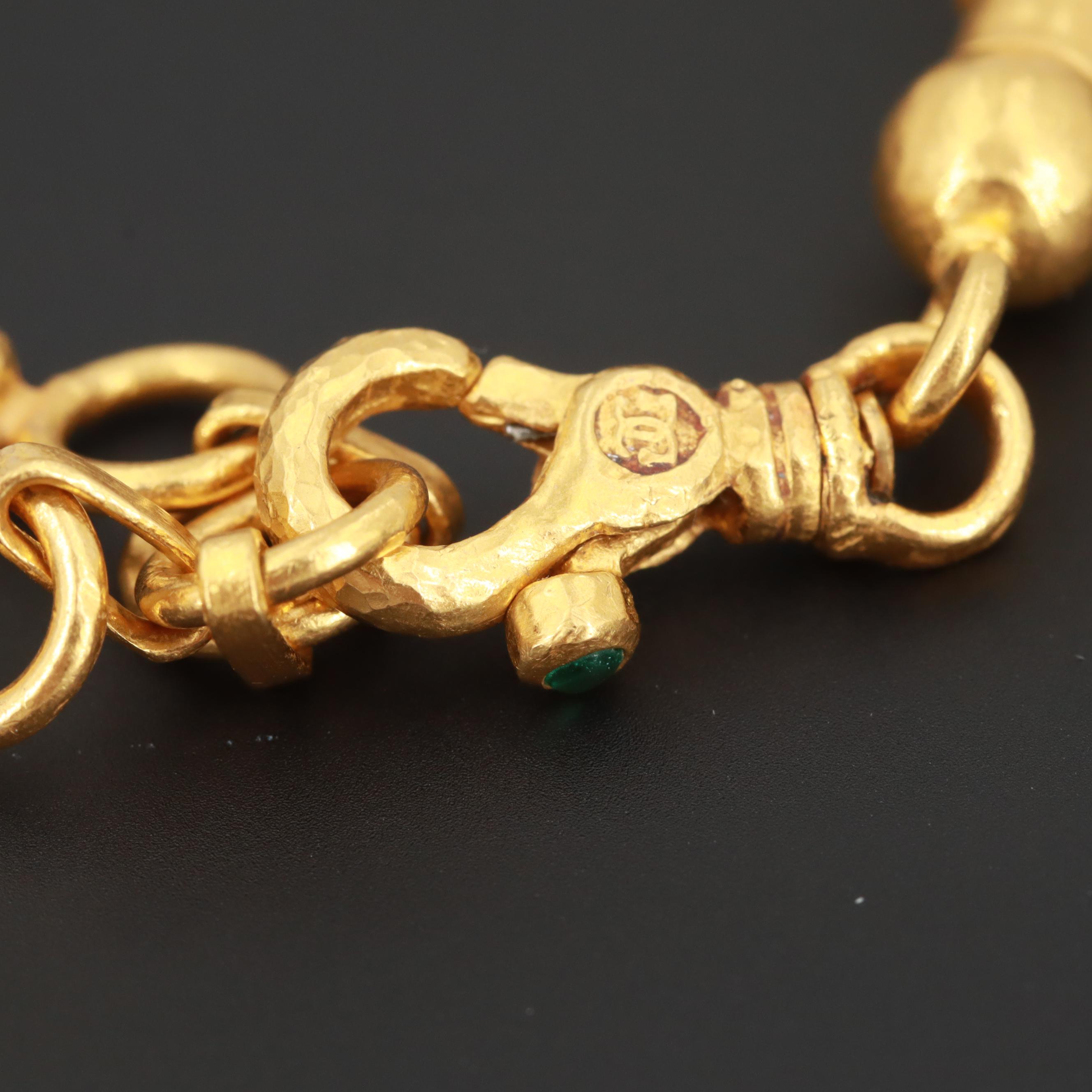 Gurhan 24K Yellow Gold Cultured Pearl and Emerald Multi-Strand Bracelet