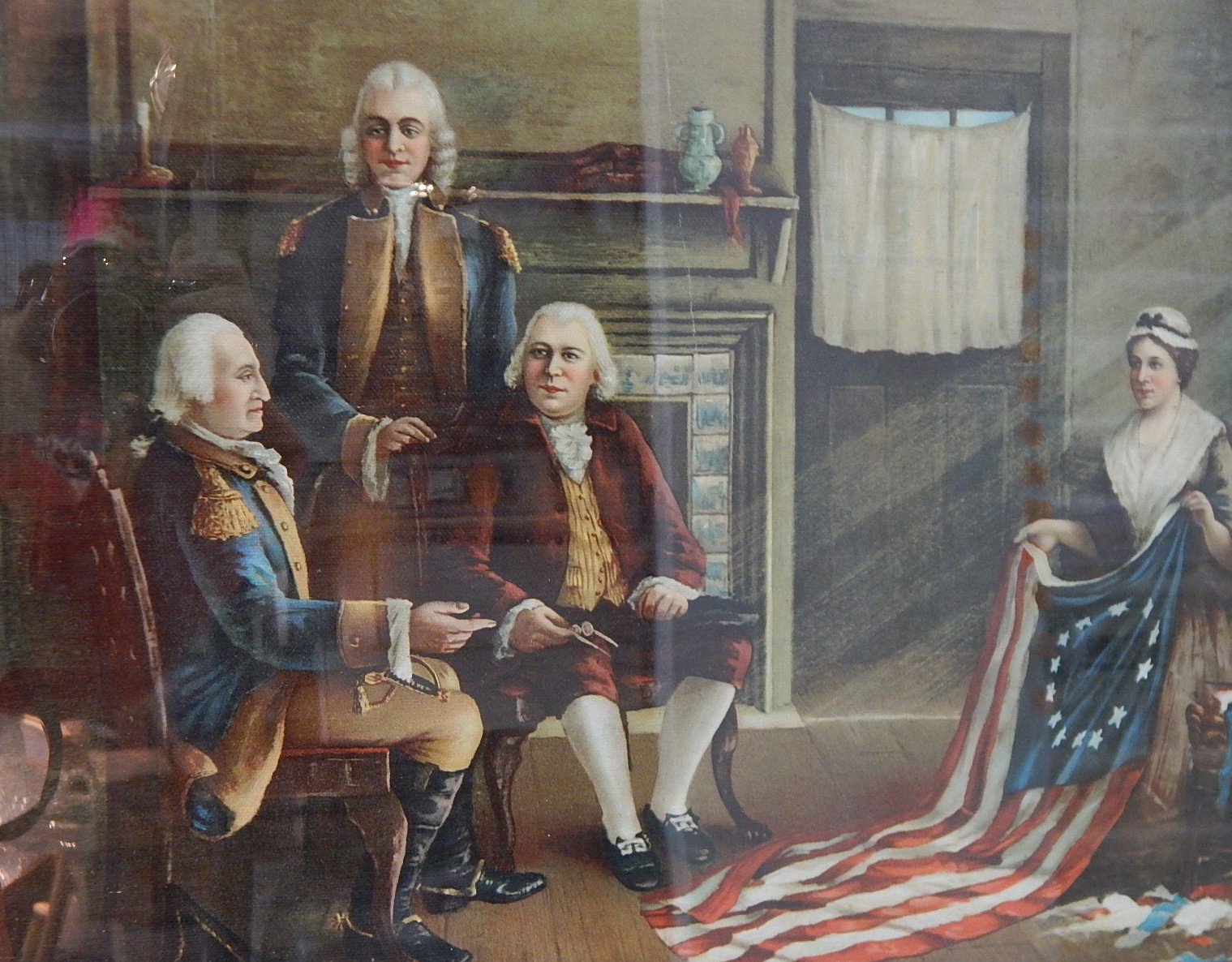 1893 Offset Lithograph "Birth of Our Nation's Flag"