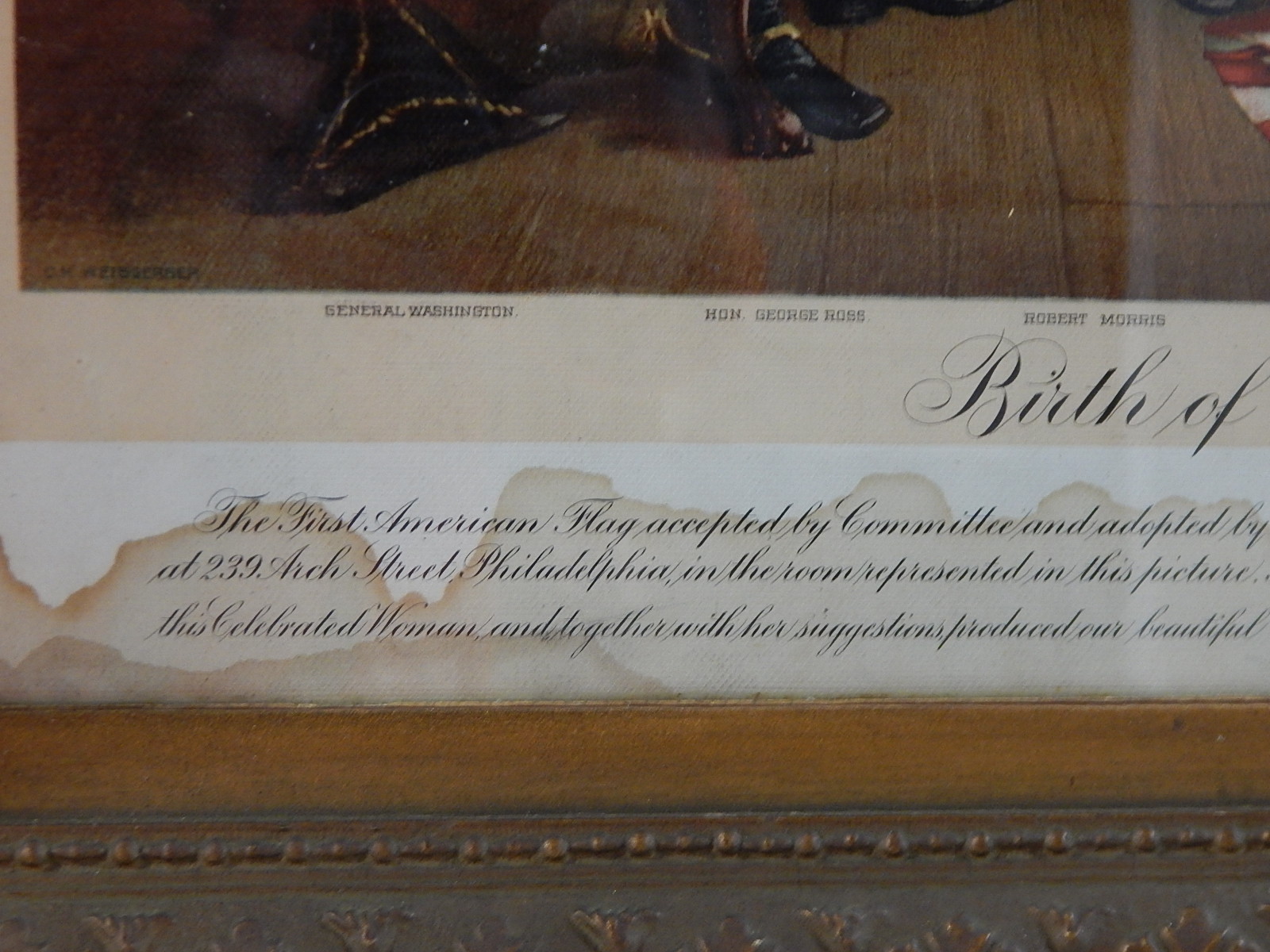 1893 Offset Lithograph "Birth of Our Nation's Flag"