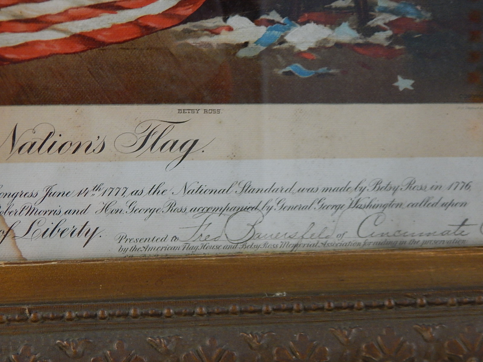 1893 Offset Lithograph "Birth of Our Nation's Flag"