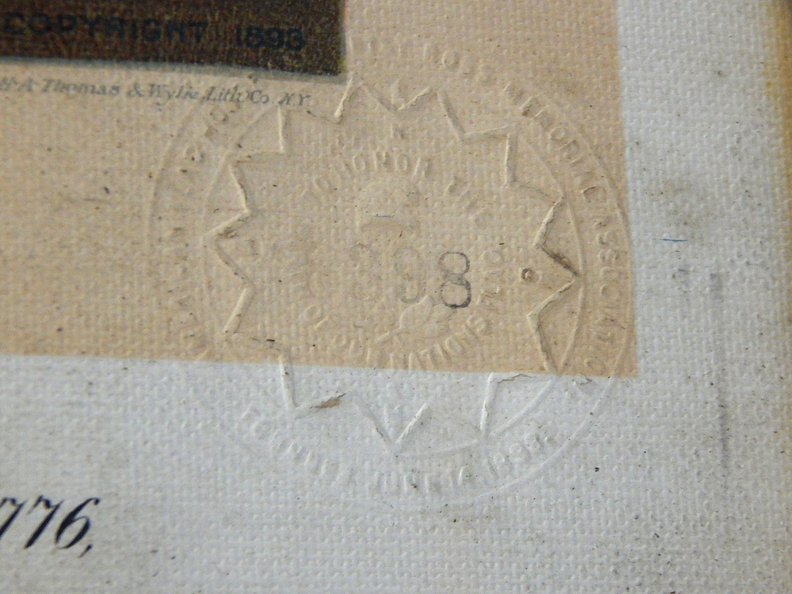 1893 Offset Lithograph "Birth of Our Nation's Flag"