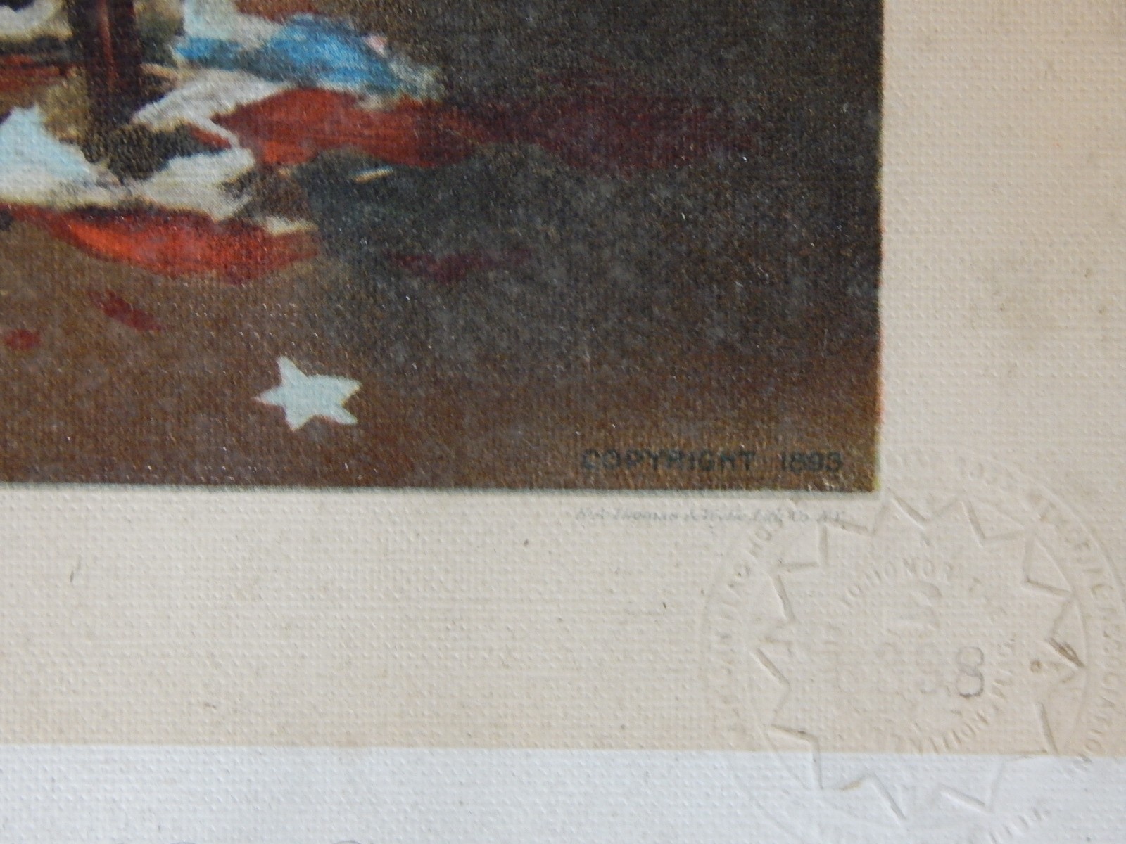 1893 Offset Lithograph "Birth of Our Nation's Flag"