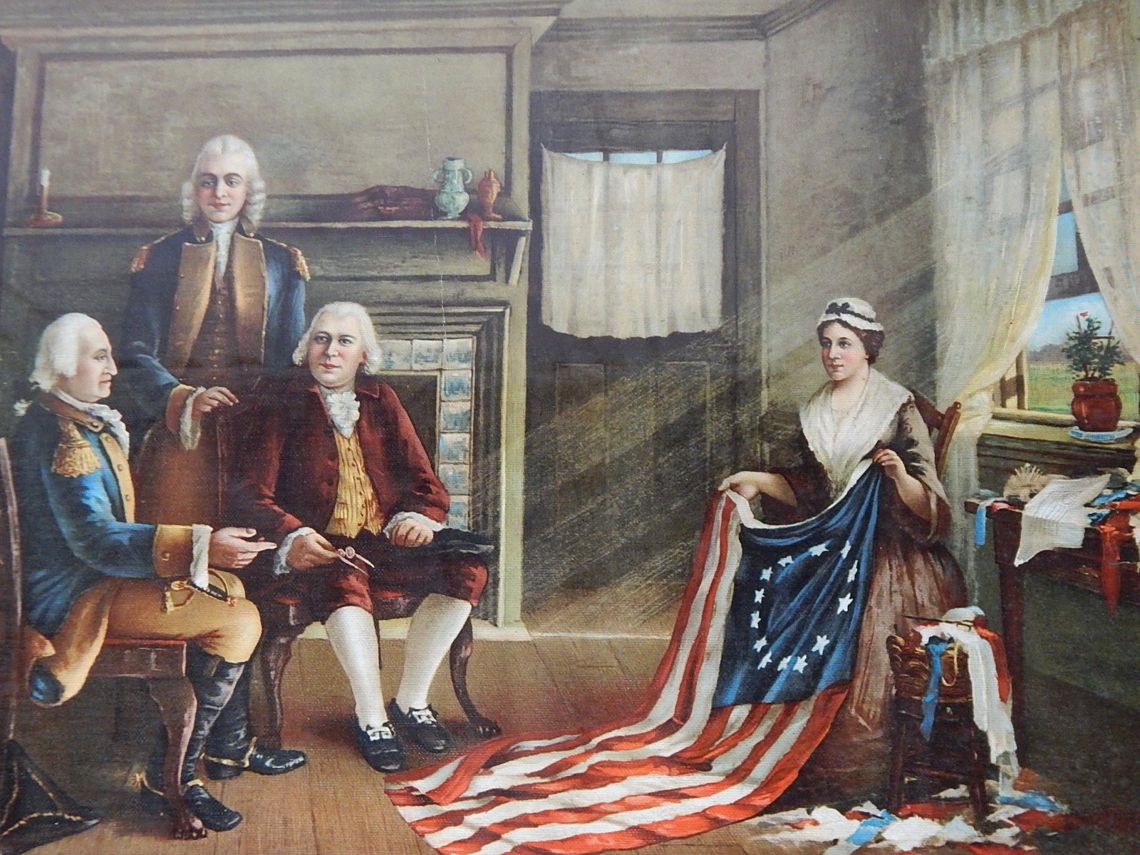 1893 Offset Lithograph "Birth of Our Nation's Flag"