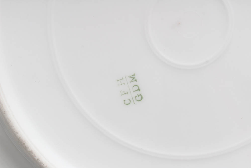 Antique Hand-Painted Ceramic Cheese Servers