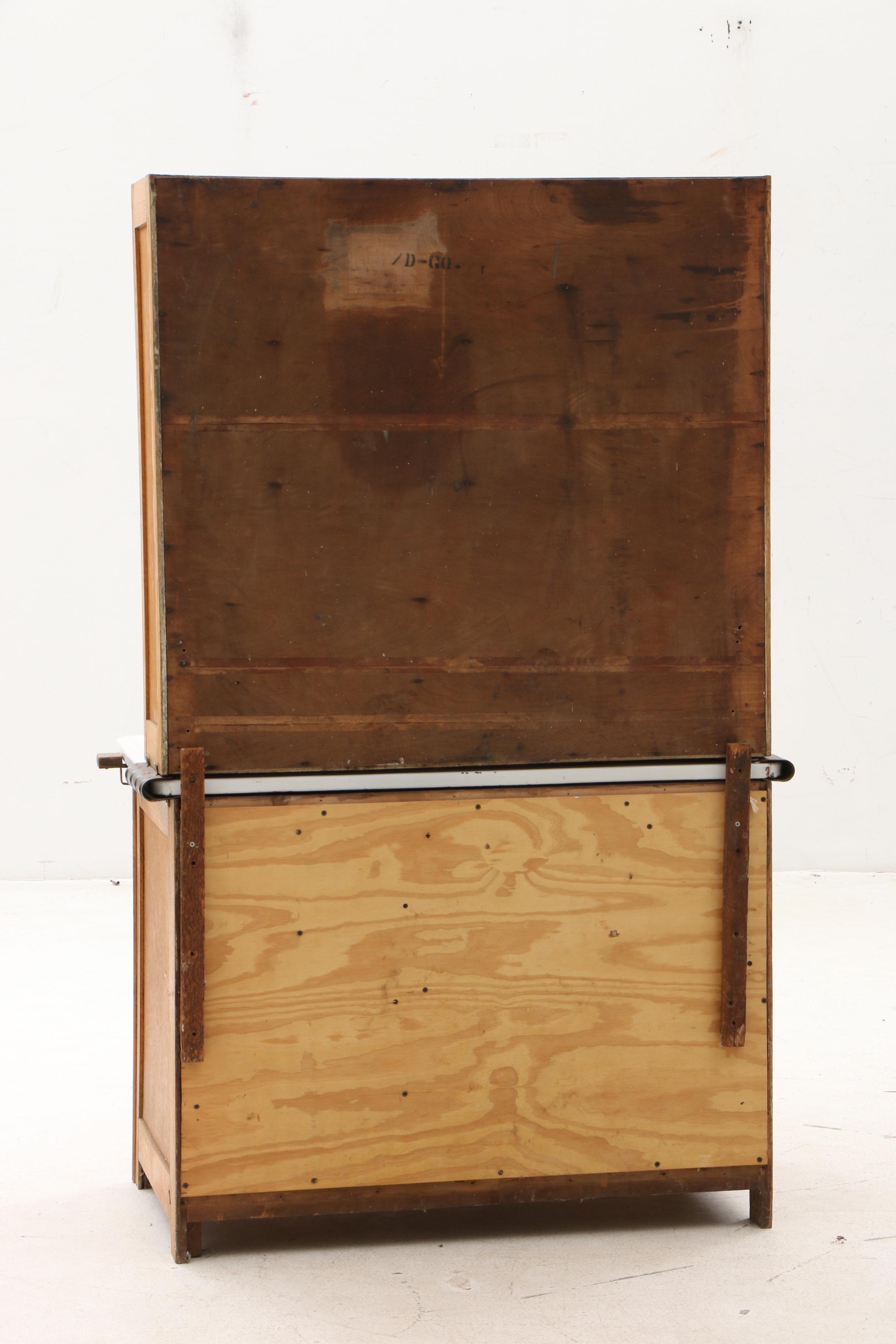 Oak and Enamel Hoosier Cabinet by Ariel Handy Helper