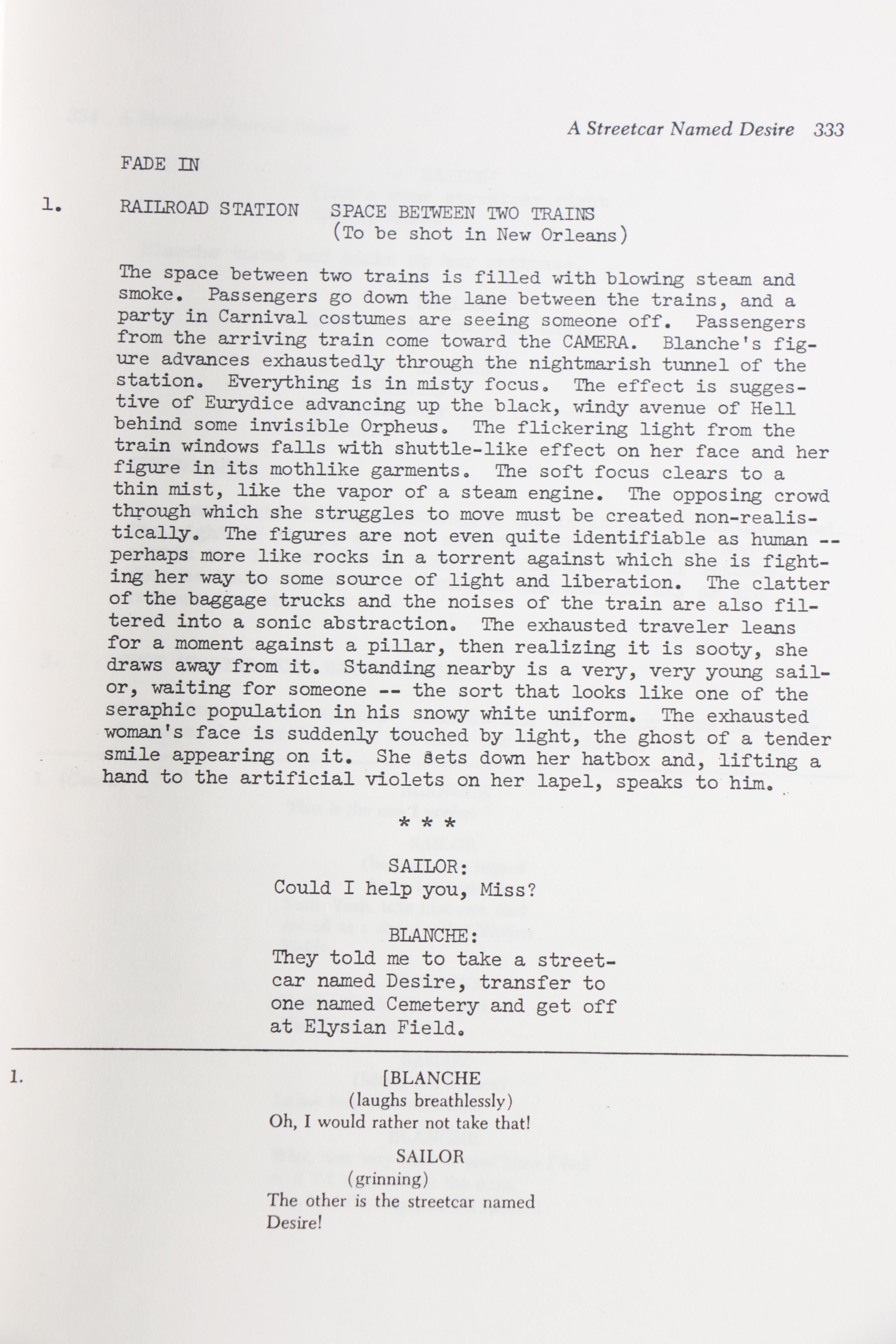 "A Streetcar Named Desire" Screenplay by Tennessee Williams