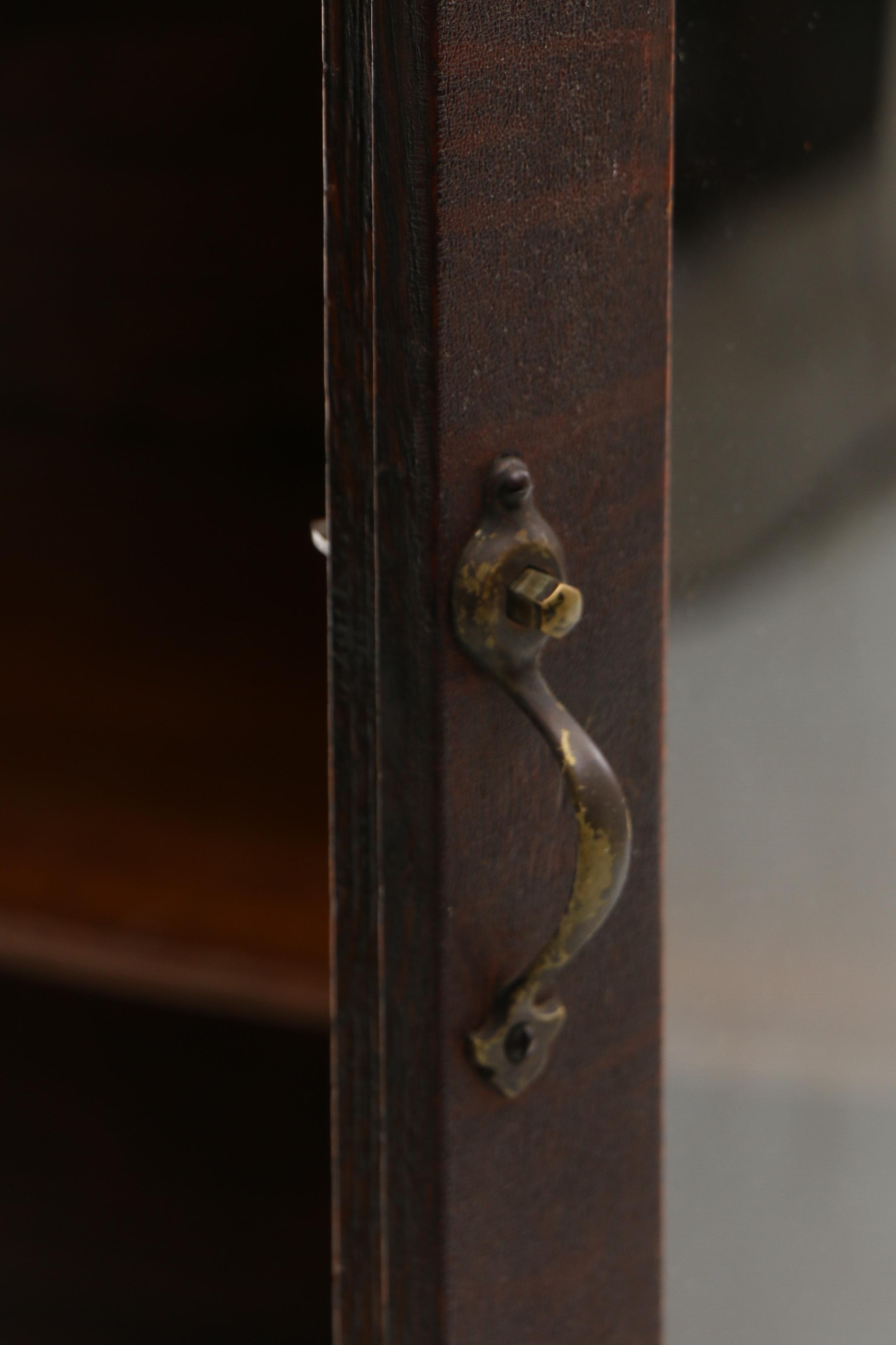 Mahogany Finish Oak Clawfoot China Cabinet, Early 20th Century