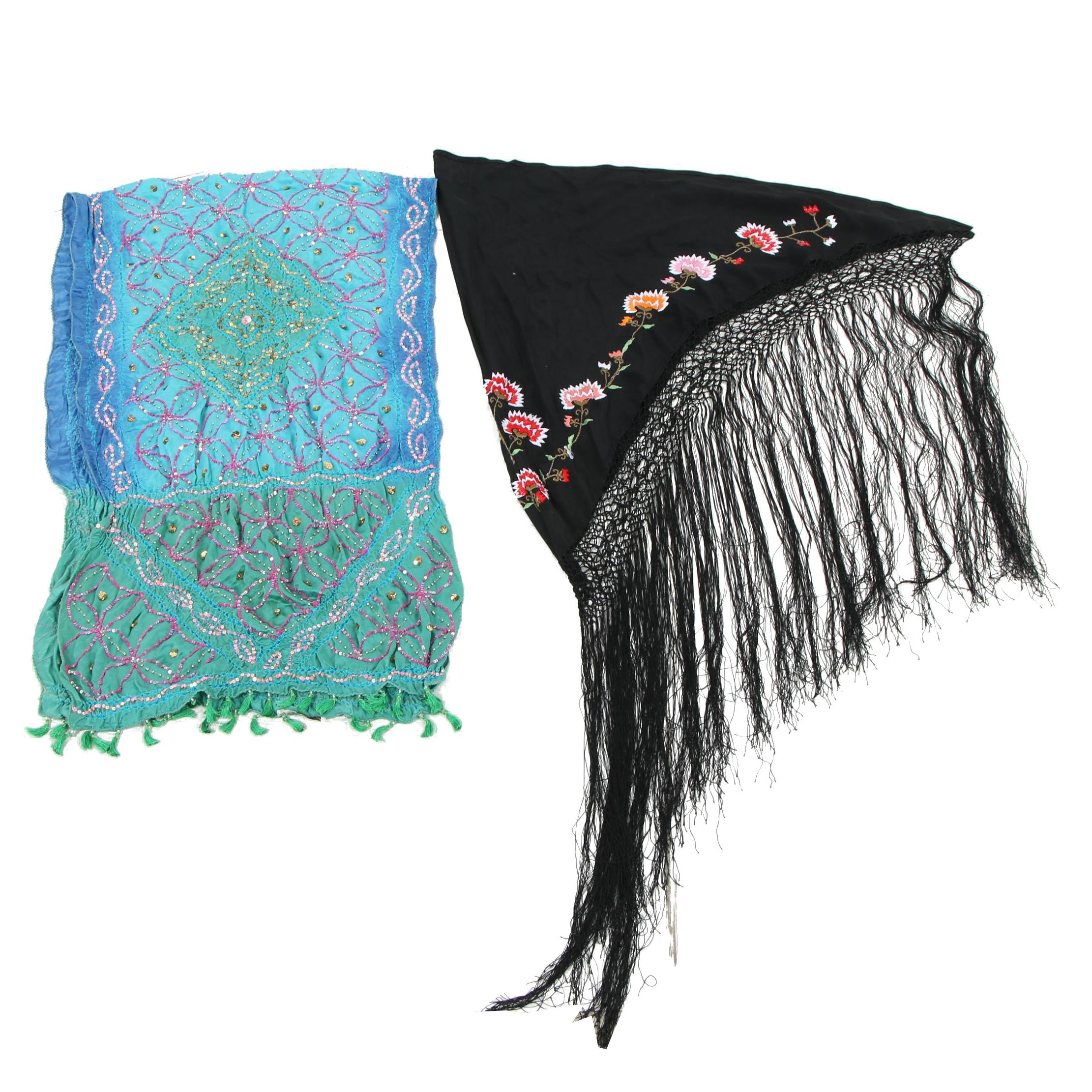 Women's Beaded and Embroidered Shawls