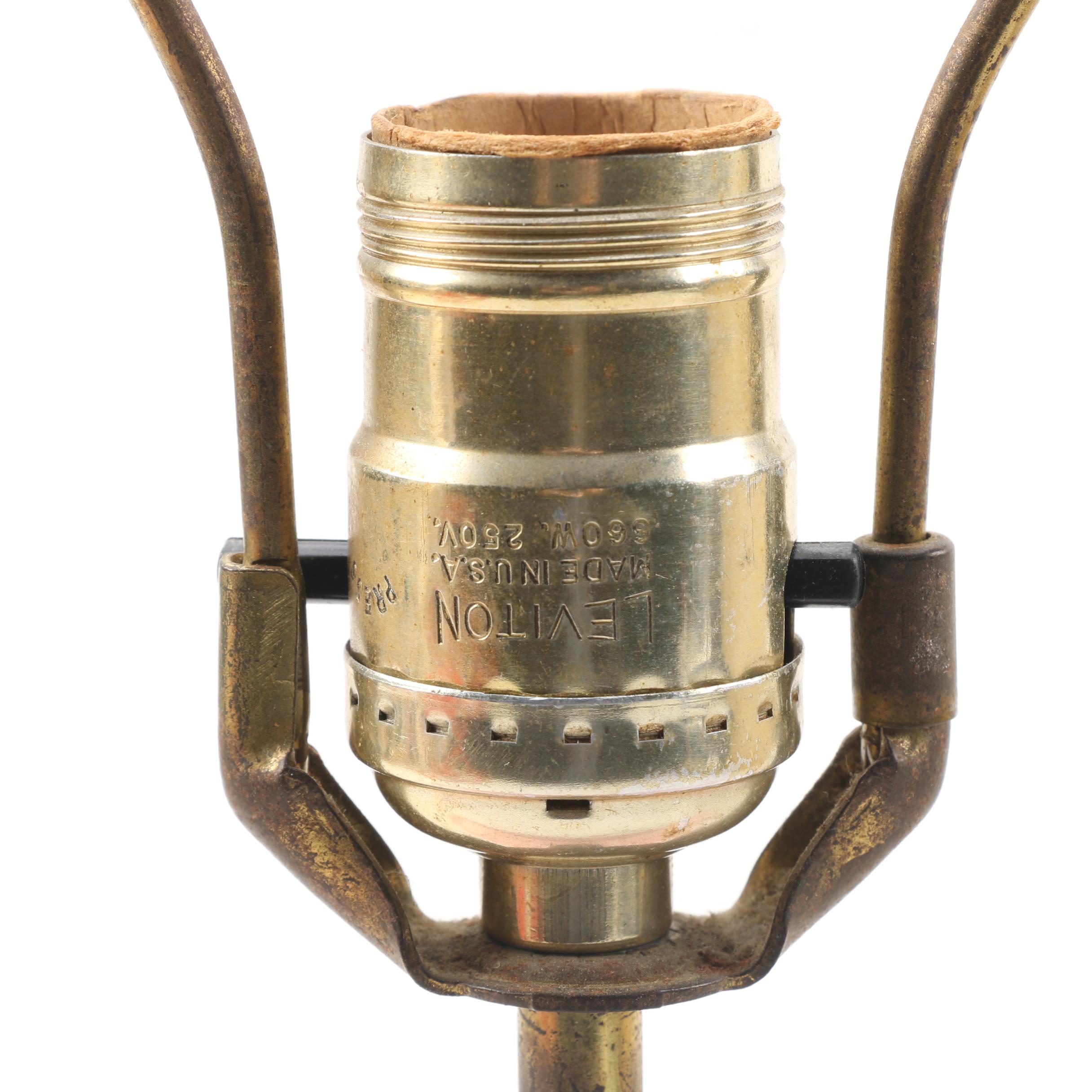 Mid Century Modern Pink Ceramic Table Table Lamp with Paper Shade