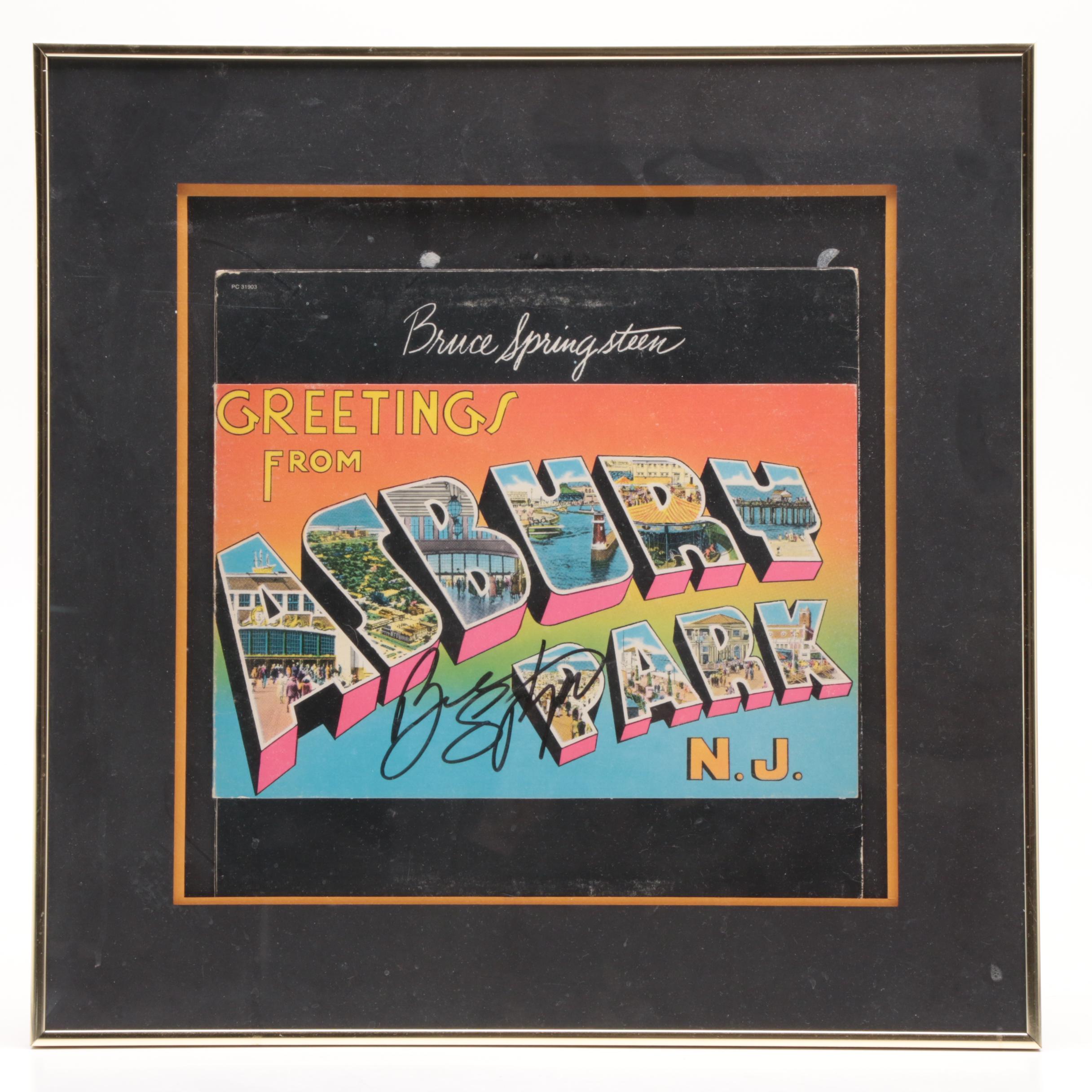 Bruce Springsteen Signed "Greetings From Asbury Park" Framed Album Cover