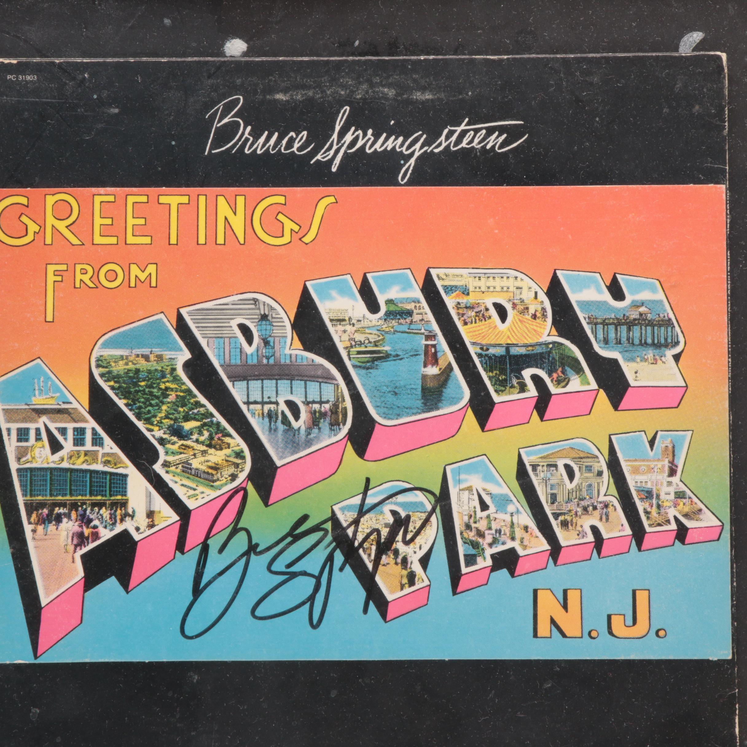 Bruce Springsteen Signed "Greetings From Asbury Park" Framed Album Cover