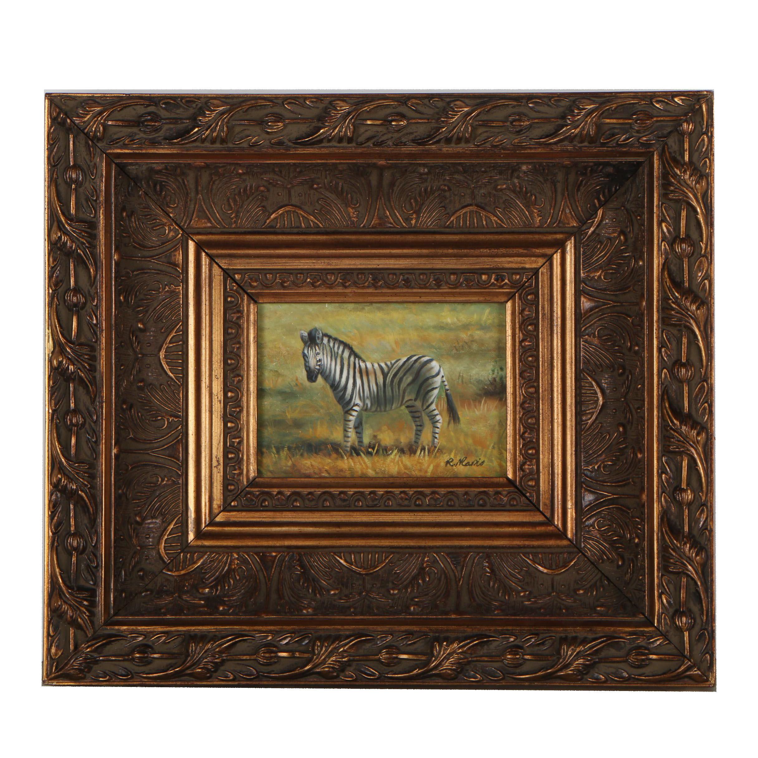 R. Mario Oil Painting of a Zebra