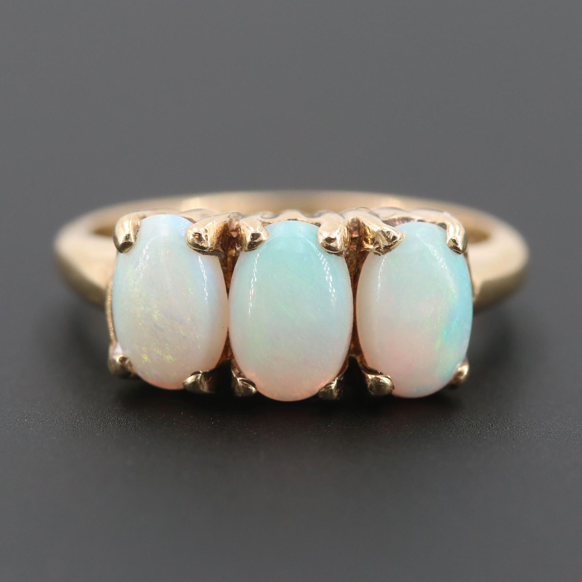 14K Yellow Gold Opal Ring