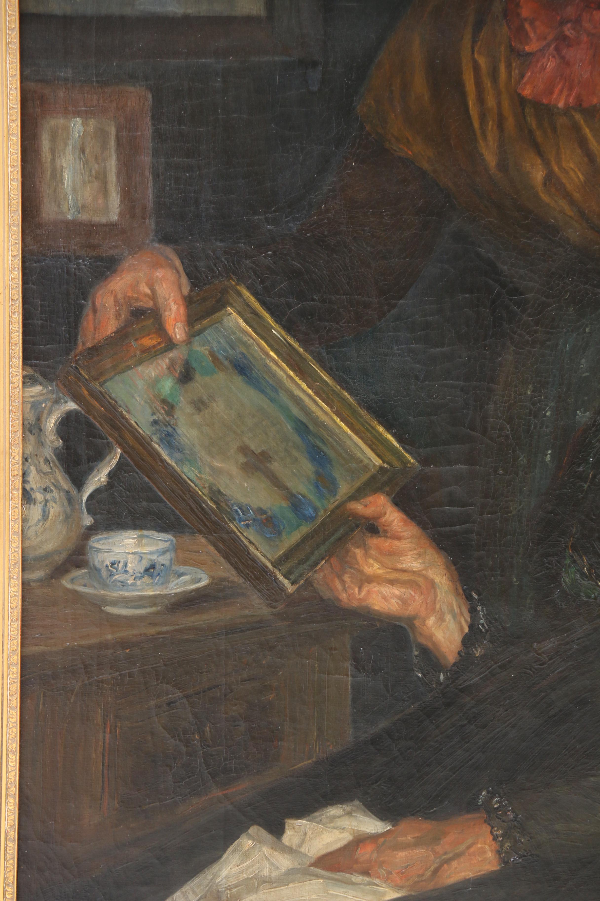 Elizabeth Nourse Oil Painting "Two Ladies with Small Painting"