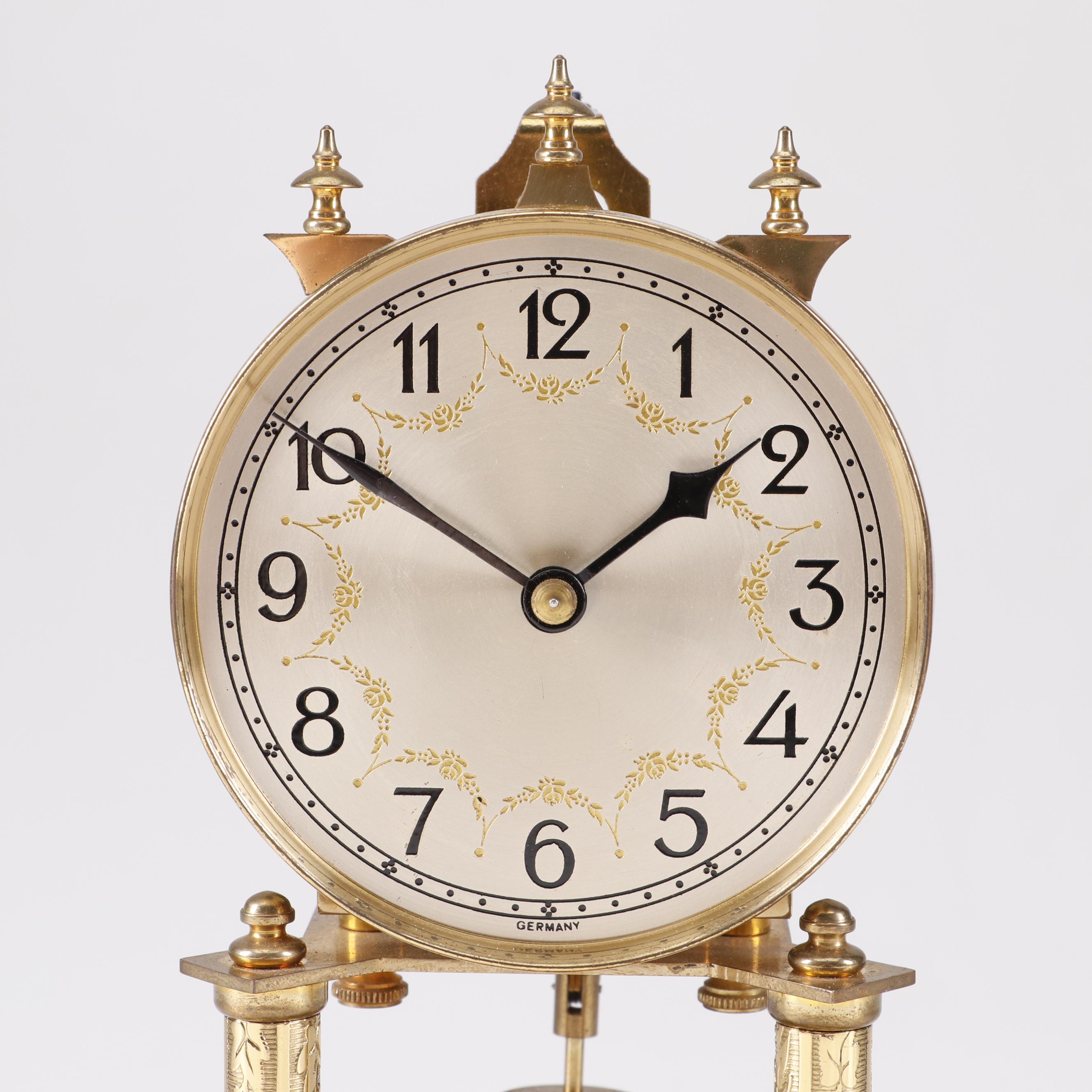 Schatz Anniversary 400 Day Clock with Glass Dome, 1954