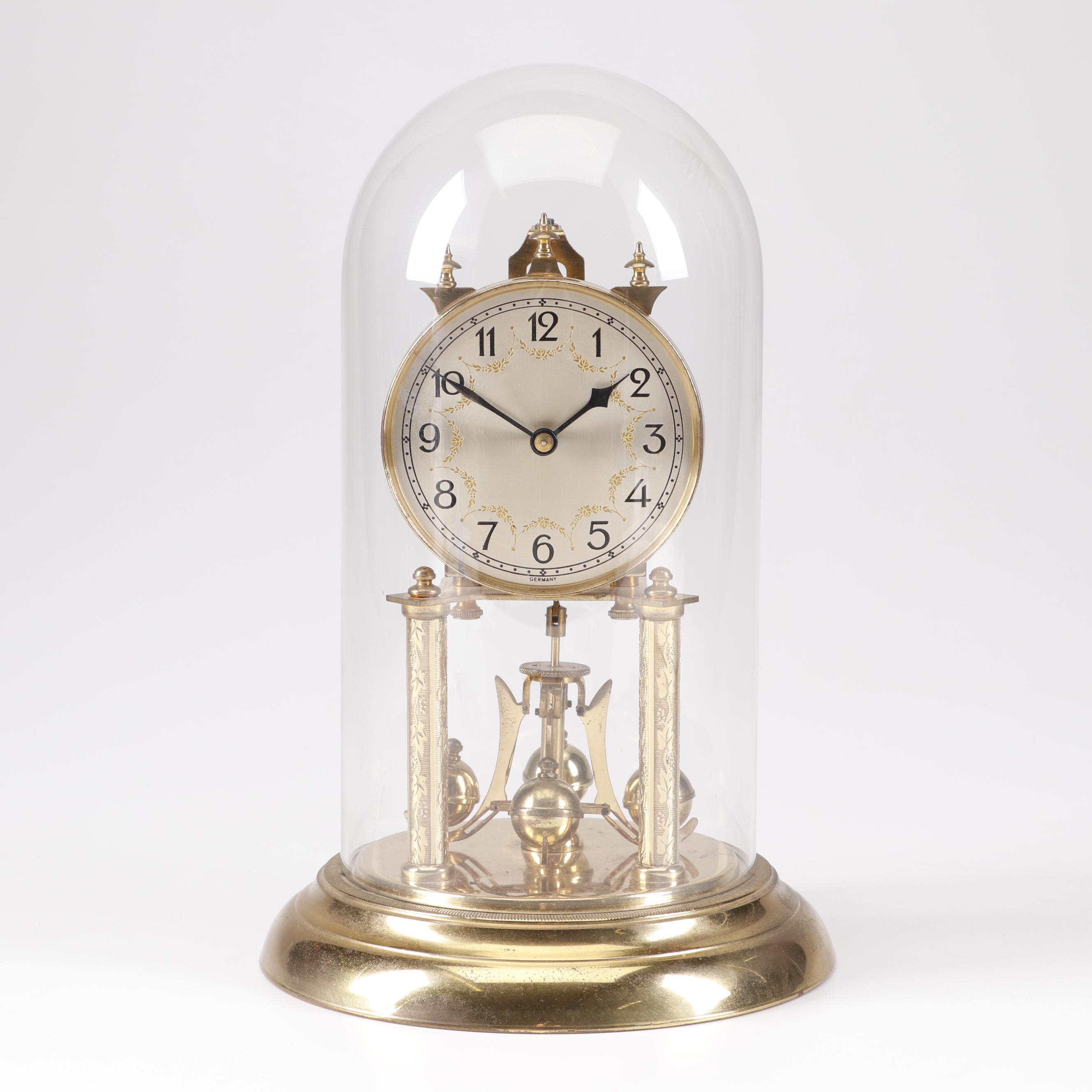Schatz Anniversary 400 Day Clock with Glass Dome, 1954