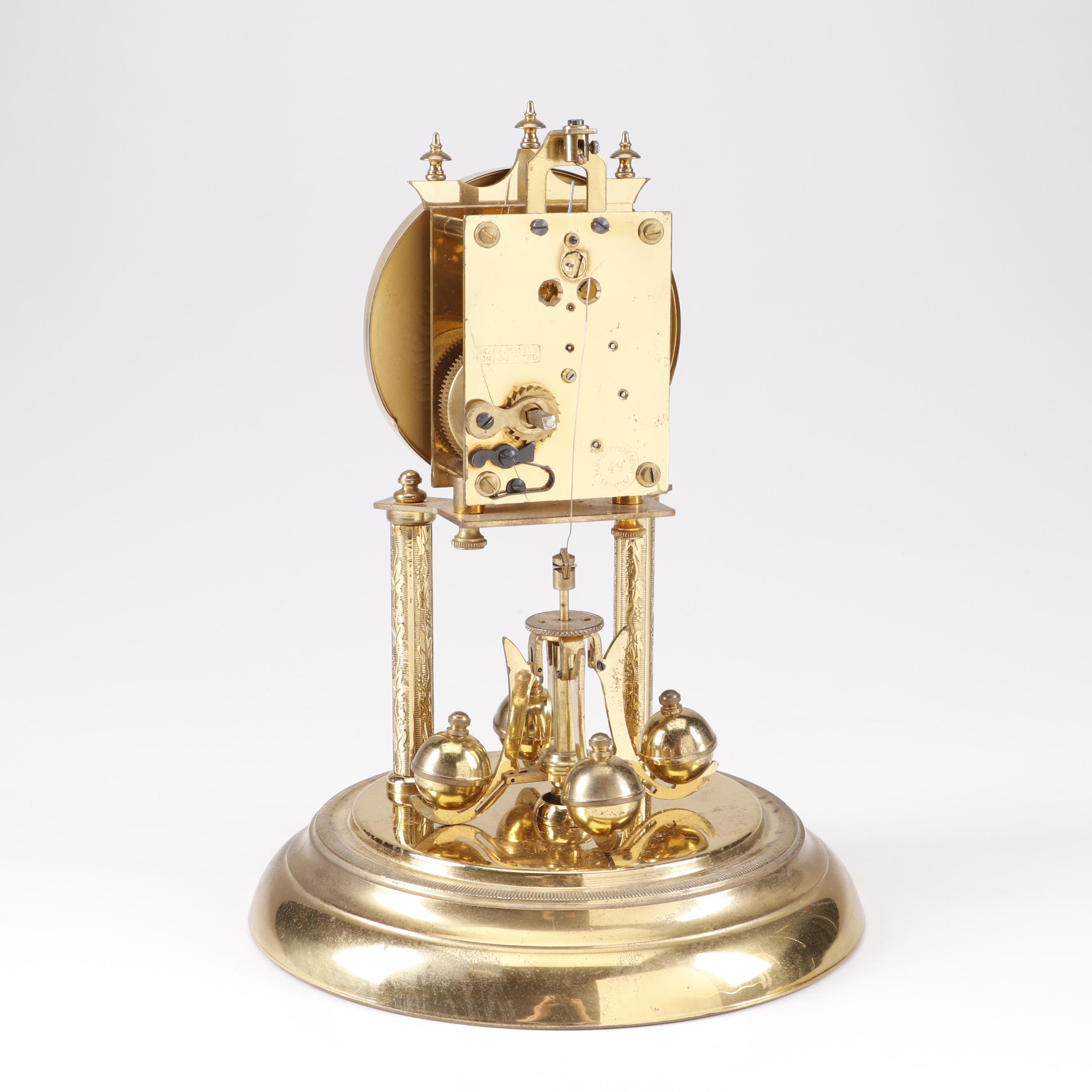 Schatz Anniversary 400 Day Clock with Glass Dome, 1954