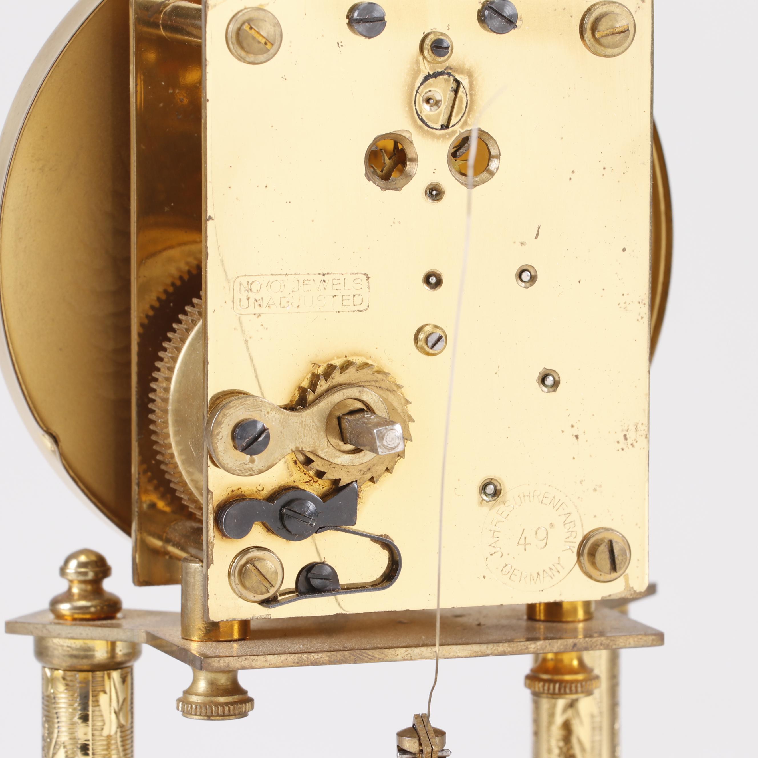 Schatz Anniversary 400 Day Clock with Glass Dome, 1954
