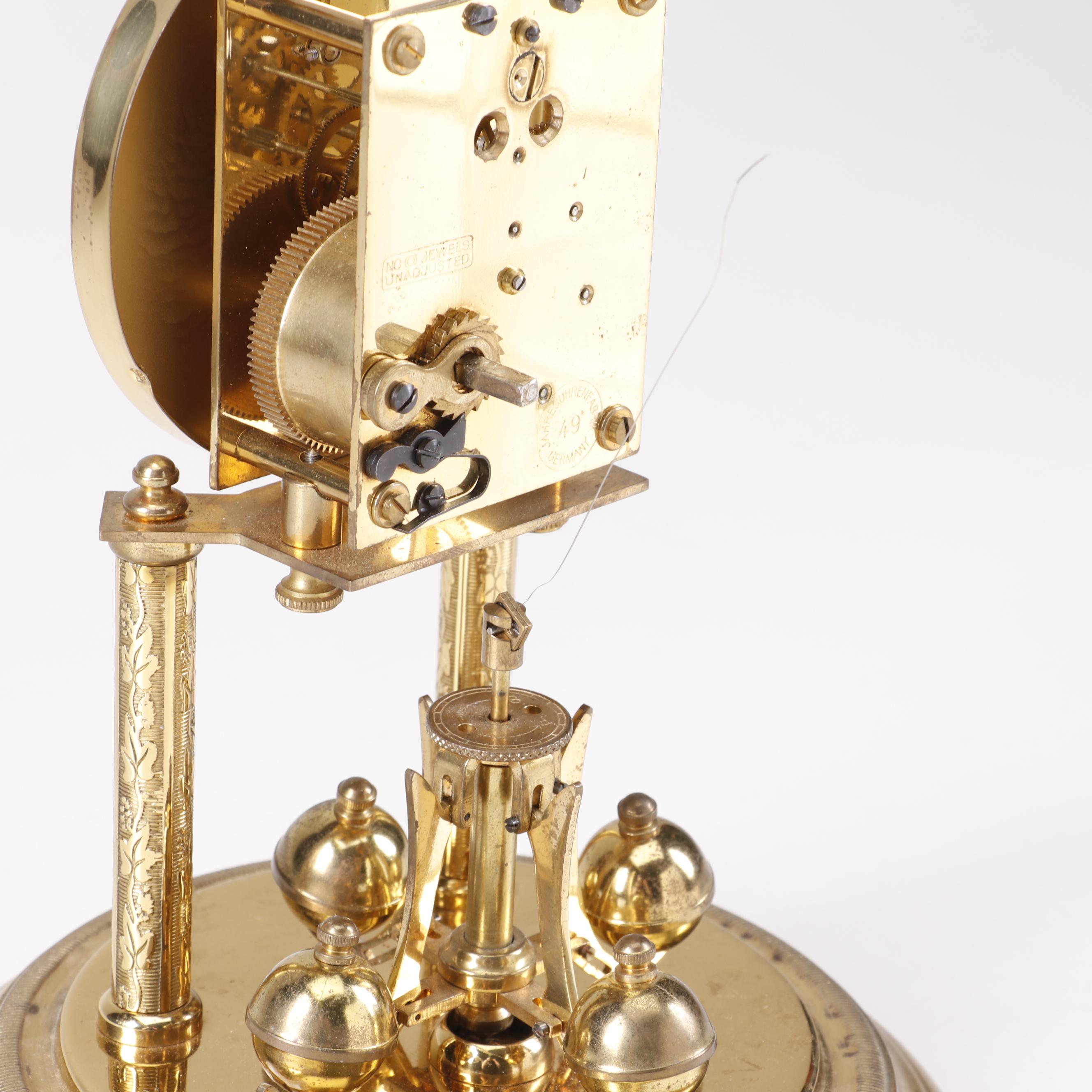 Schatz Anniversary 400 Day Clock with Glass Dome, 1954