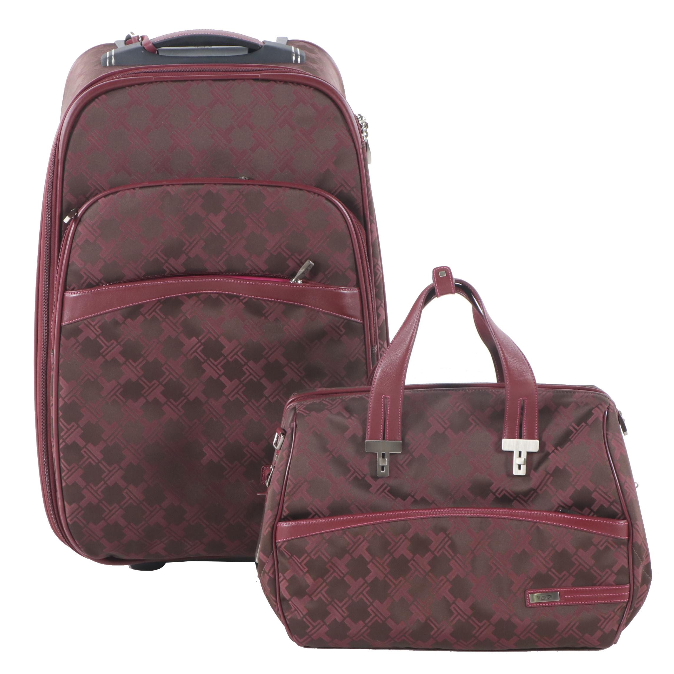 Tumi Signature Collection Jacquard and Leather Weekender Bag and Carry-On Bag