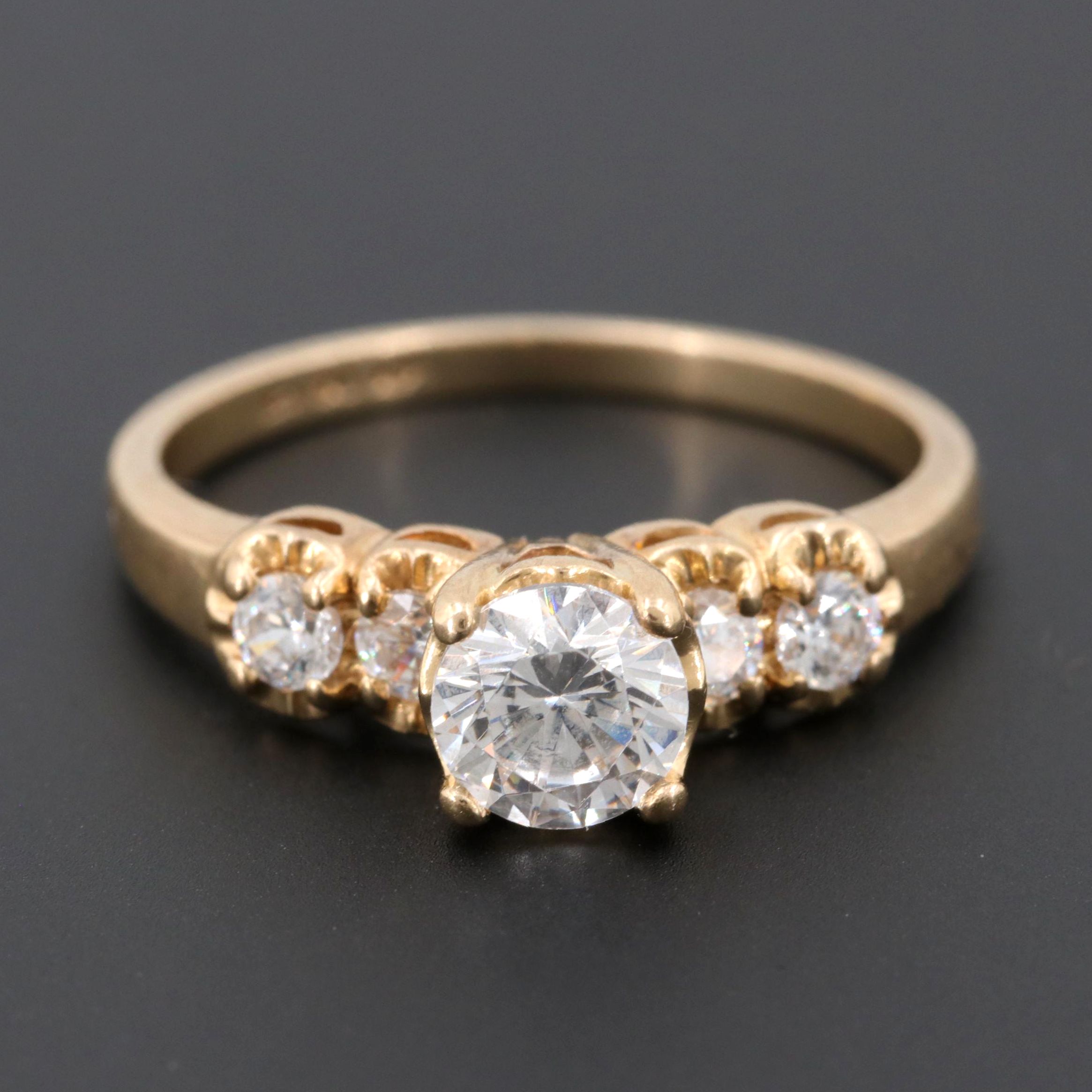 14K Yellow Gold Cubic Zirconia Ring