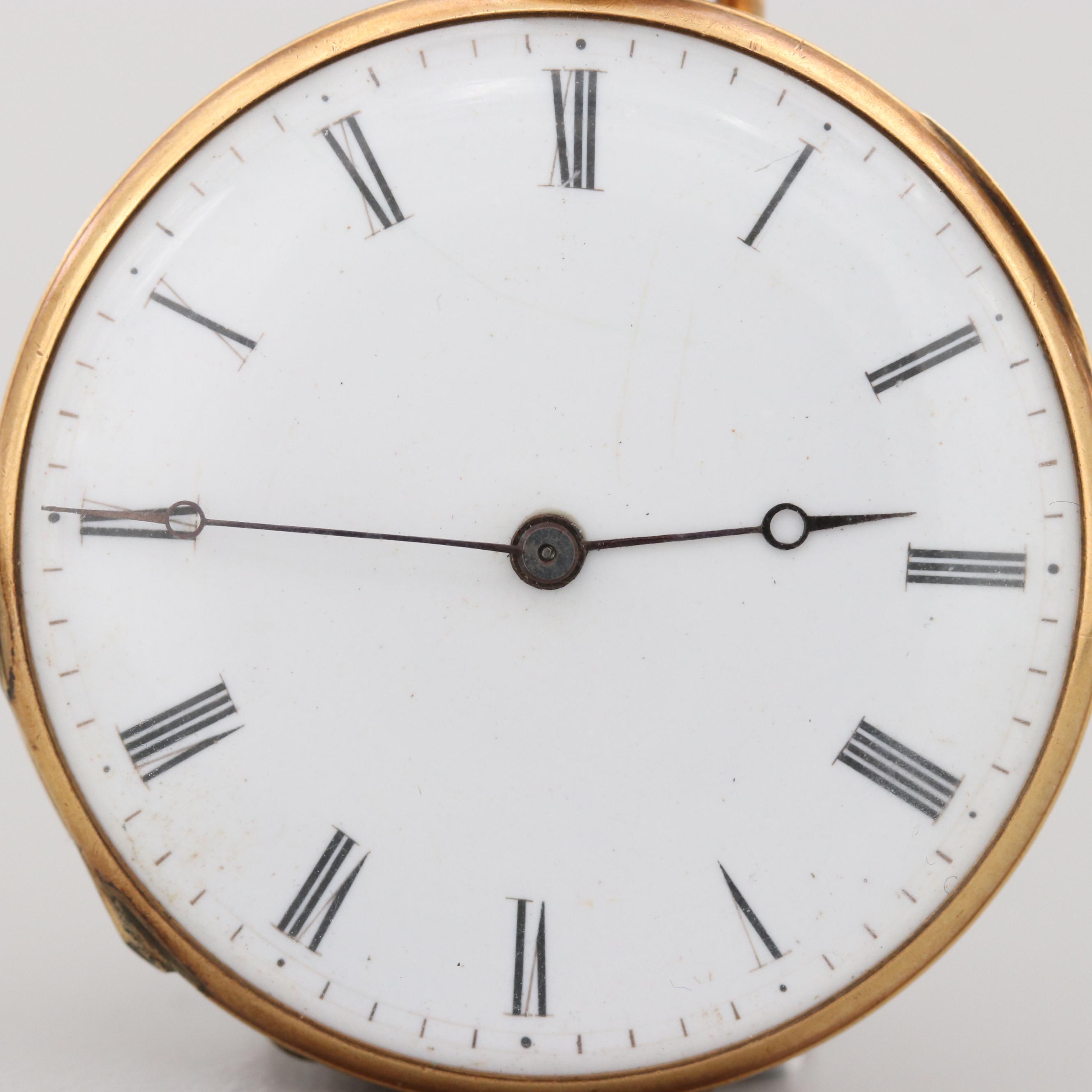 European 18K Yellow Gold Pocket Watch, Late 1800s