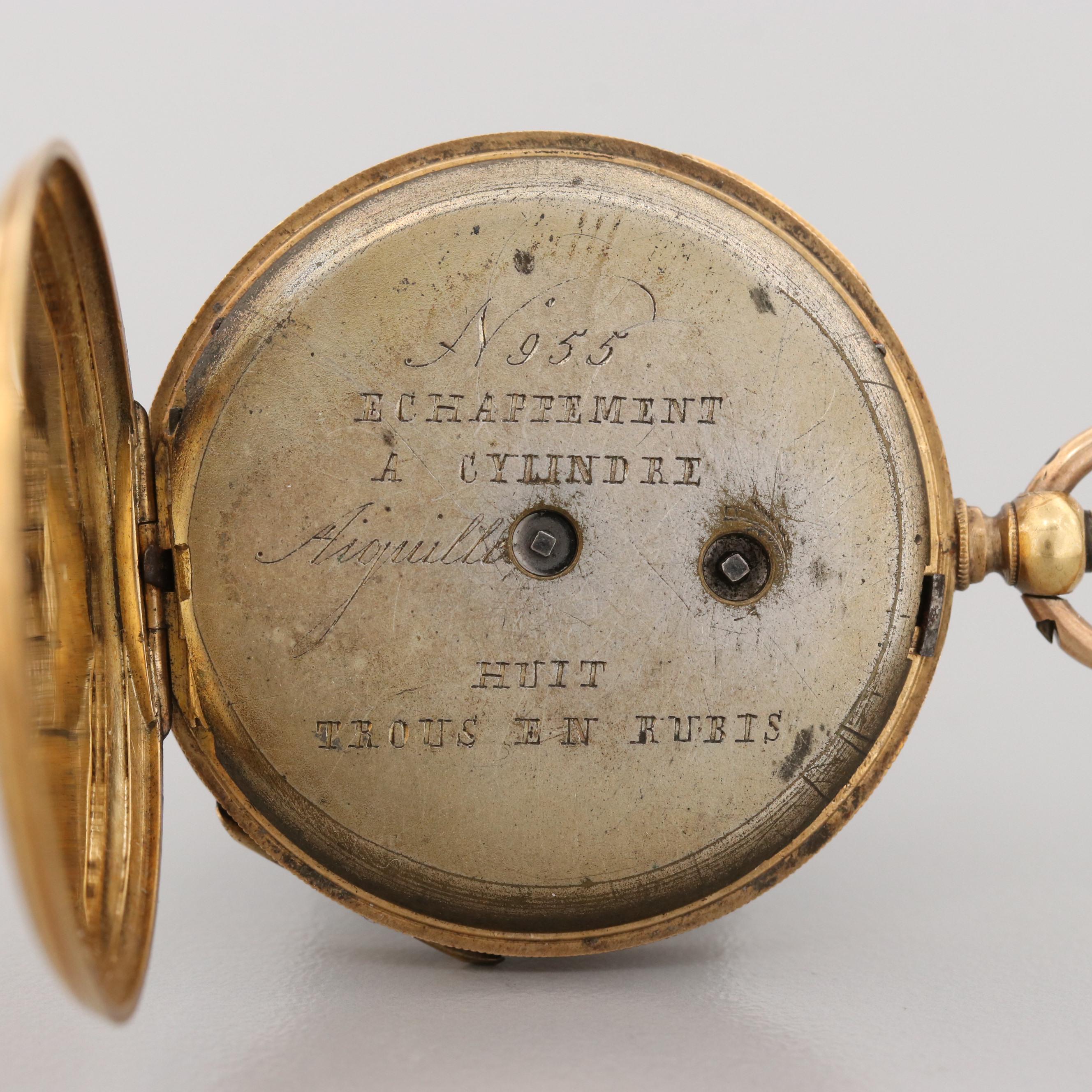 European 18K Yellow Gold Pocket Watch, Late 1800s