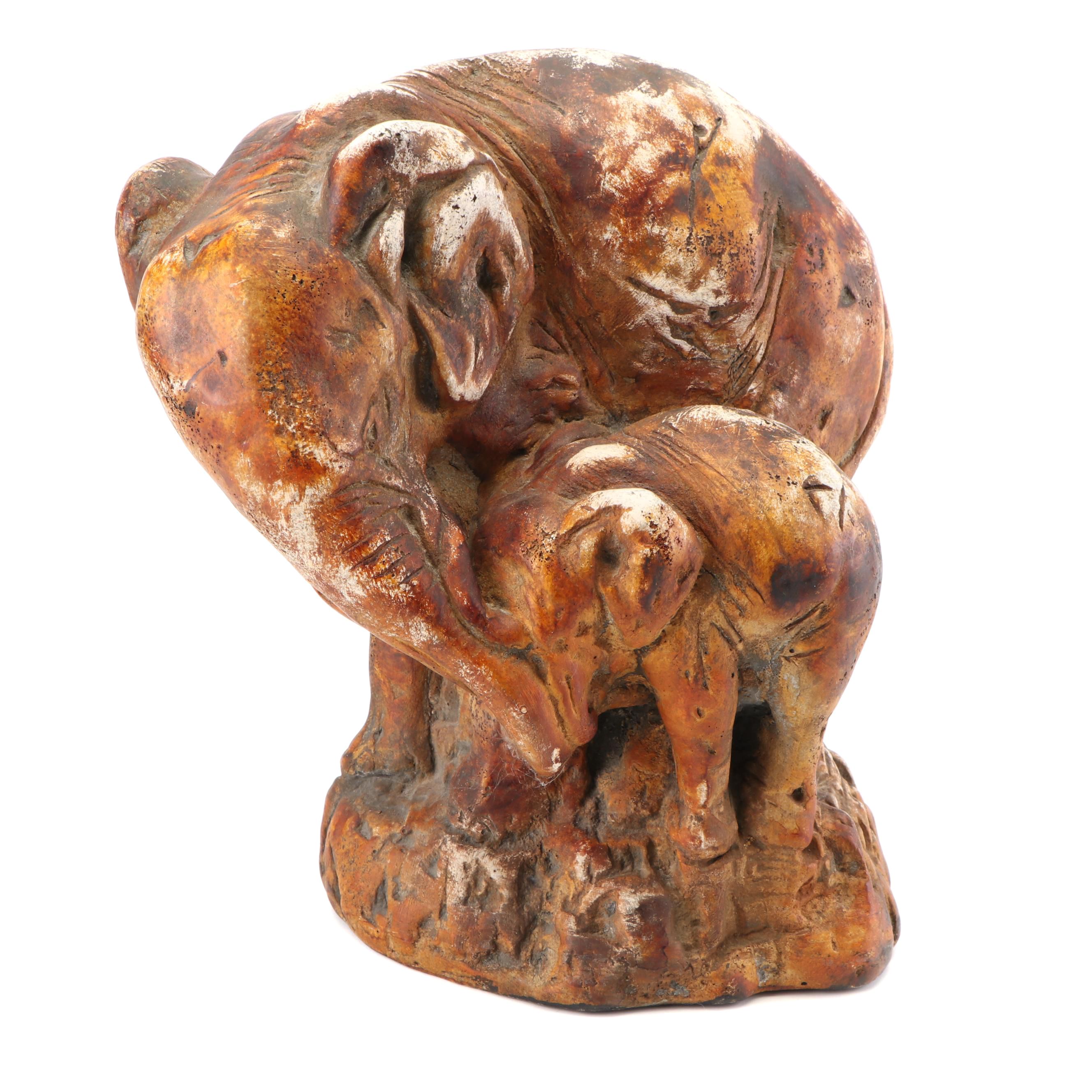 Ceramic Statue of Elephants