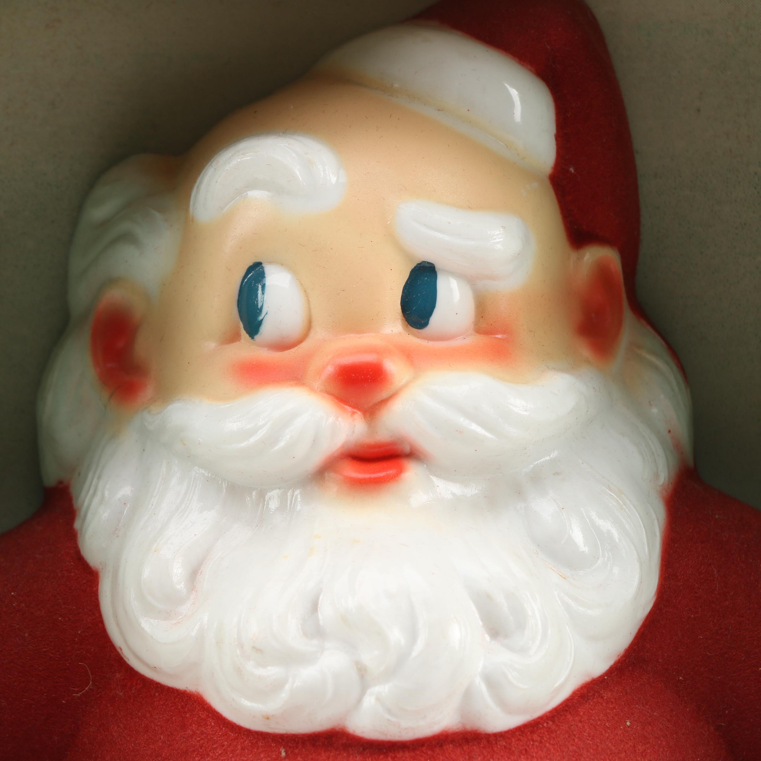 Santa-Glo Light-Up Christmas Tree Topper/Wall Plaque from Glolite Corp., c.1940s
