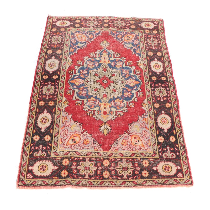 Hand-Knotted Turkish Oushak Wool Rug