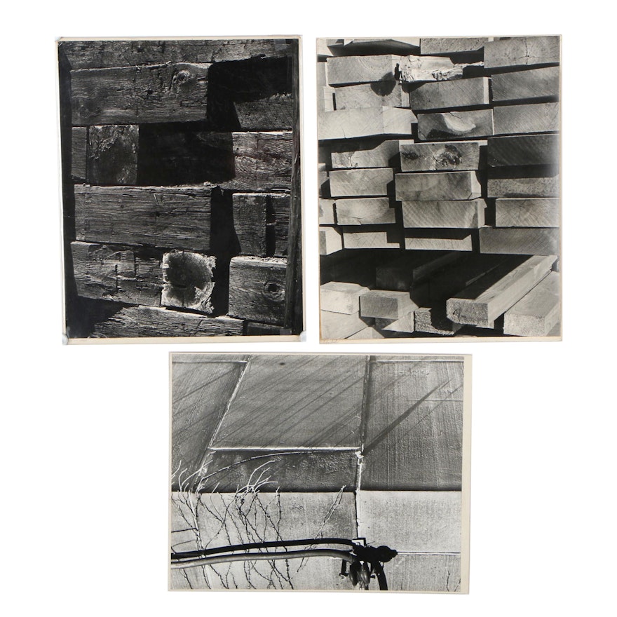 Warren Geib 1969 Silver Gelatins Photographs "Stacked" and "Sun on Wood"