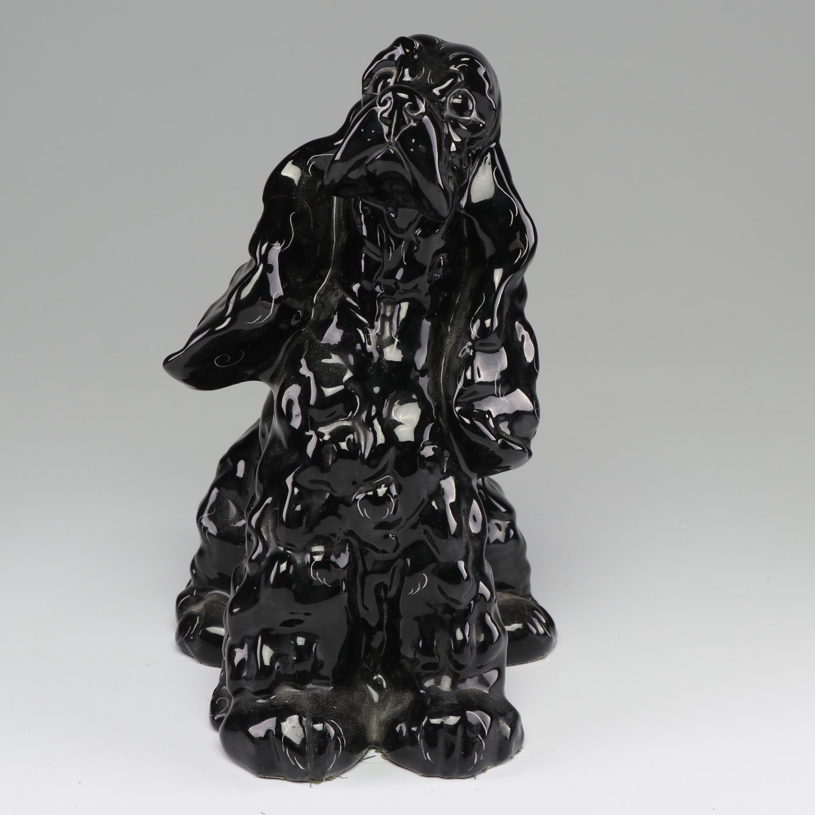 Ceramic Dog Figurines Featuring Kay Finch Spaniel, Mid 20th Century