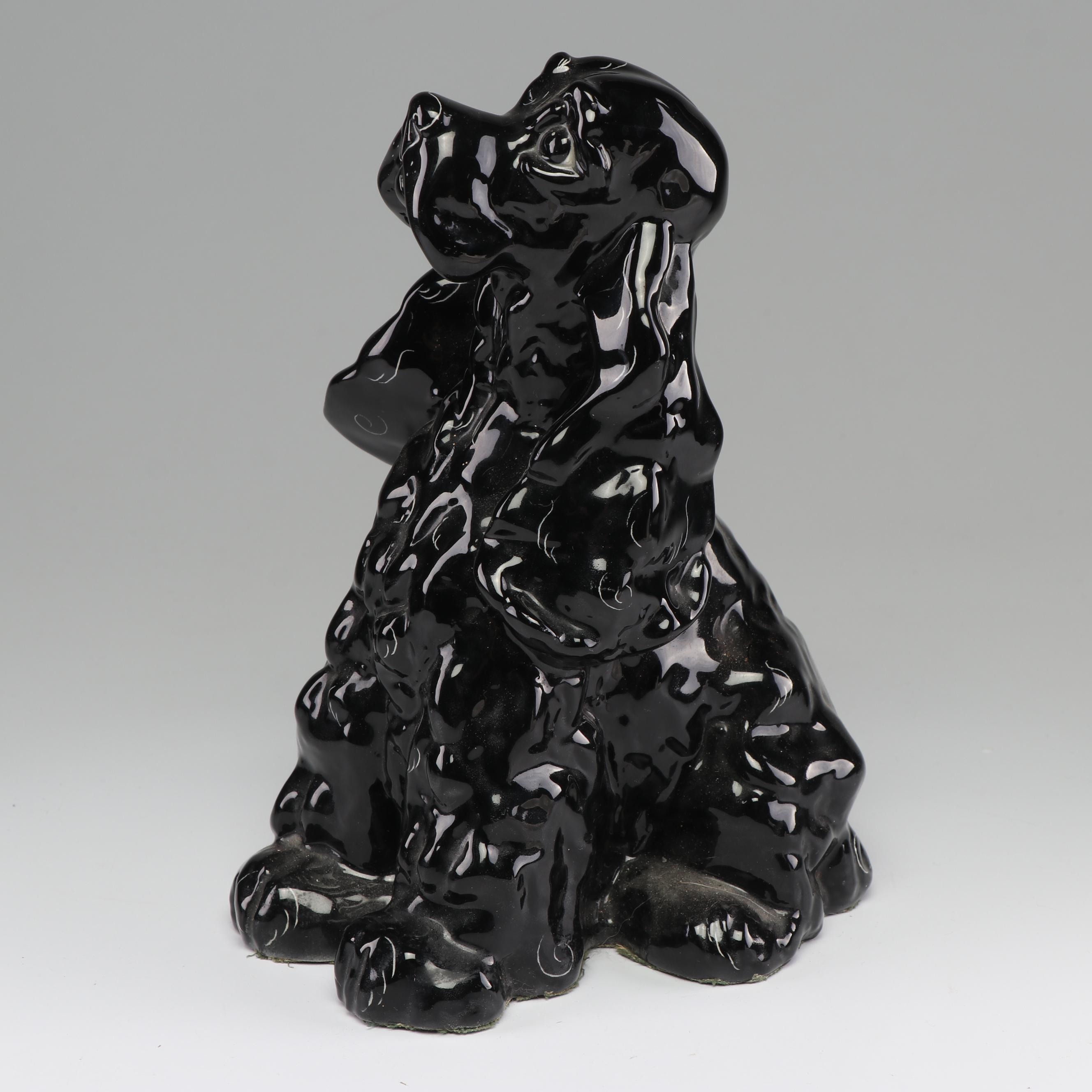 Ceramic Dog Figurines Featuring Kay Finch Spaniel, Mid 20th Century