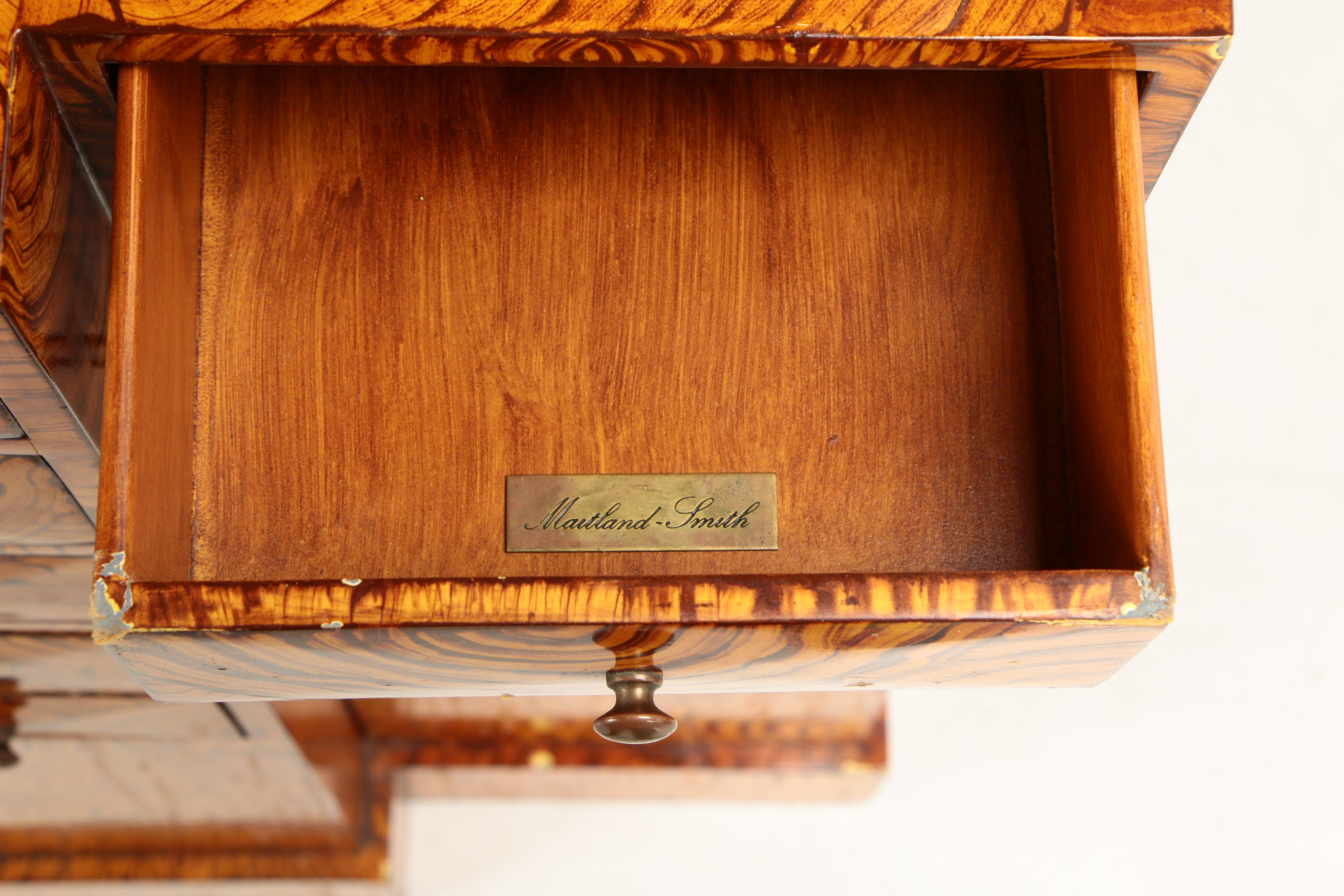 Maitland-Smith Art Deco Style Grain-Painted "Skyscraper" Cabinet