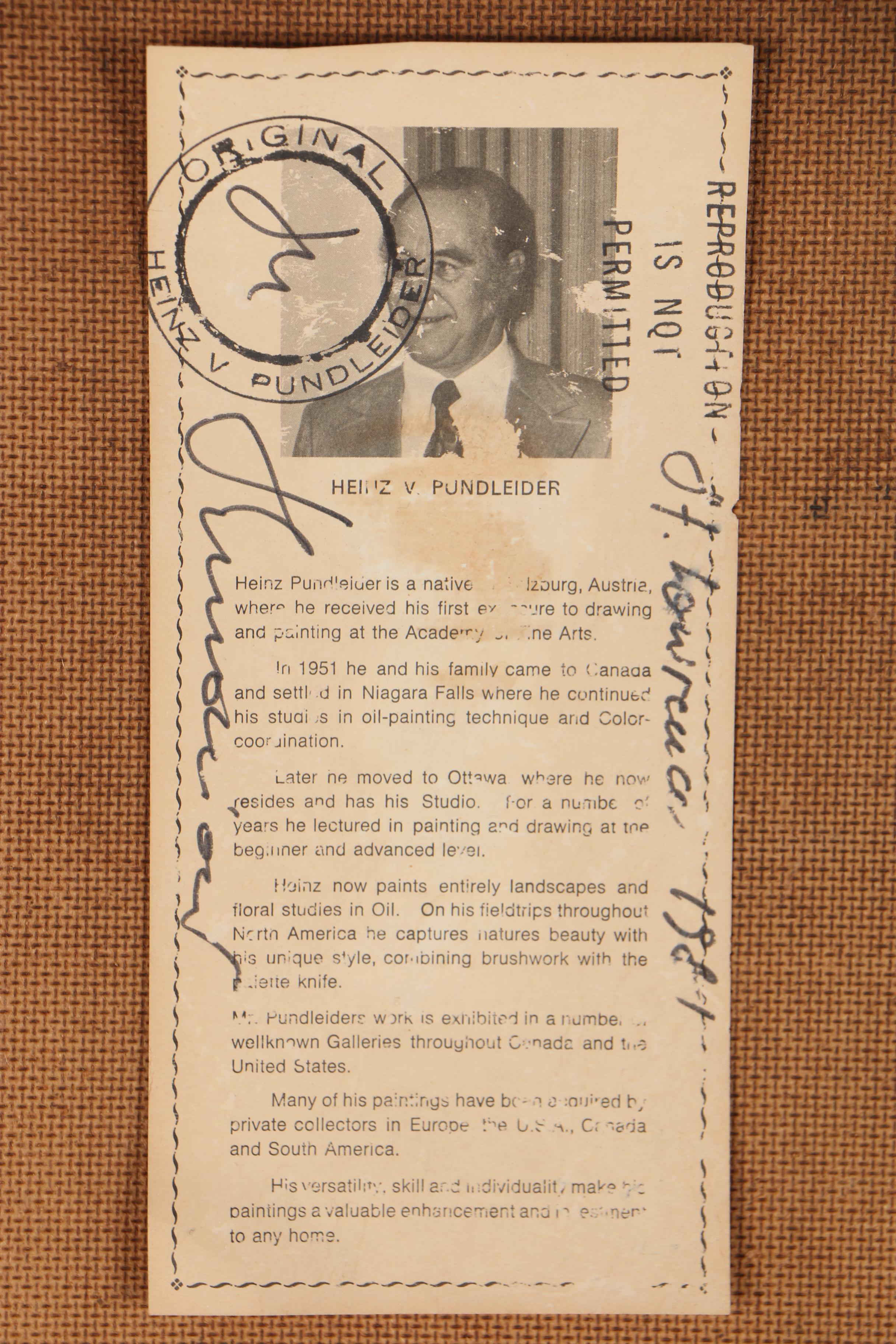 Heinz V. Pundleider Oil Painting "St. Lawrence", 1981