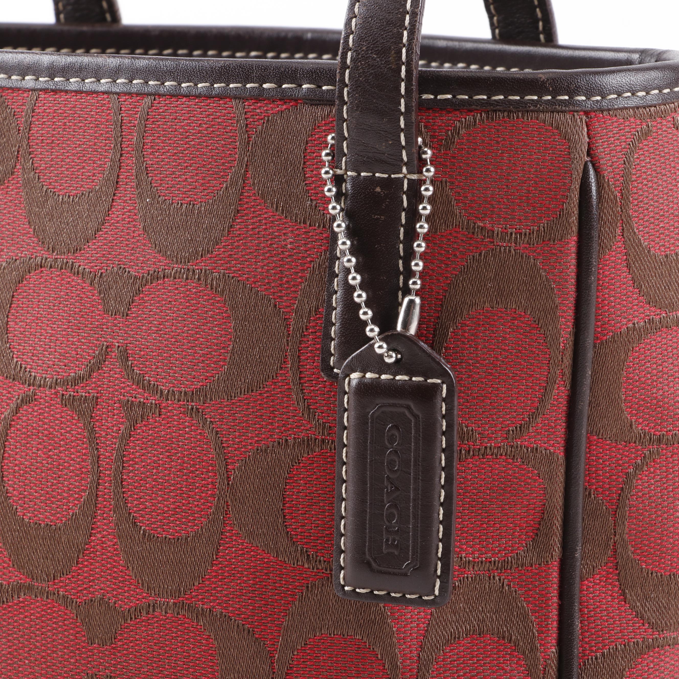 Coach Signature Canvas and Leather Tote Handbag