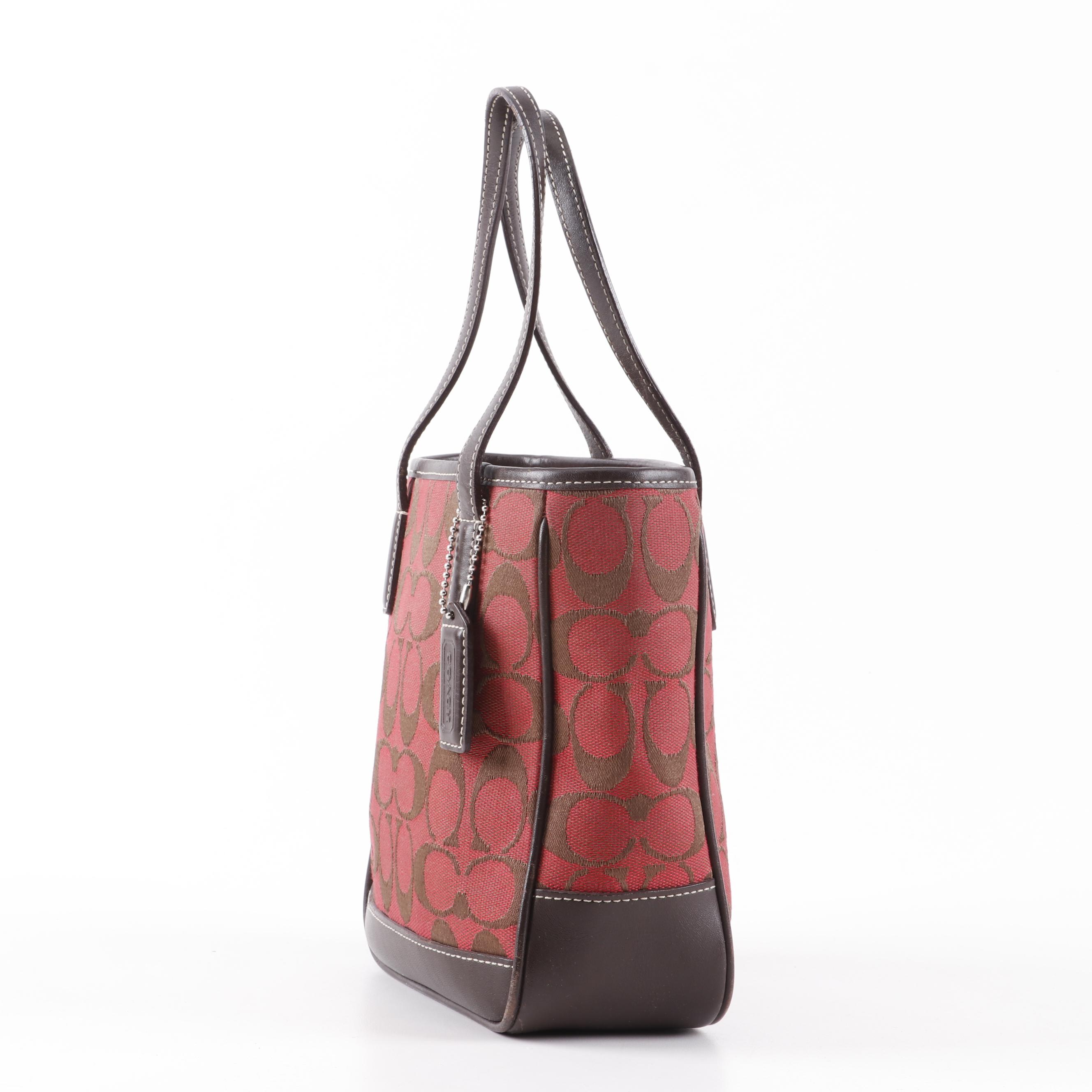 Coach Signature Canvas and Leather Tote Handbag