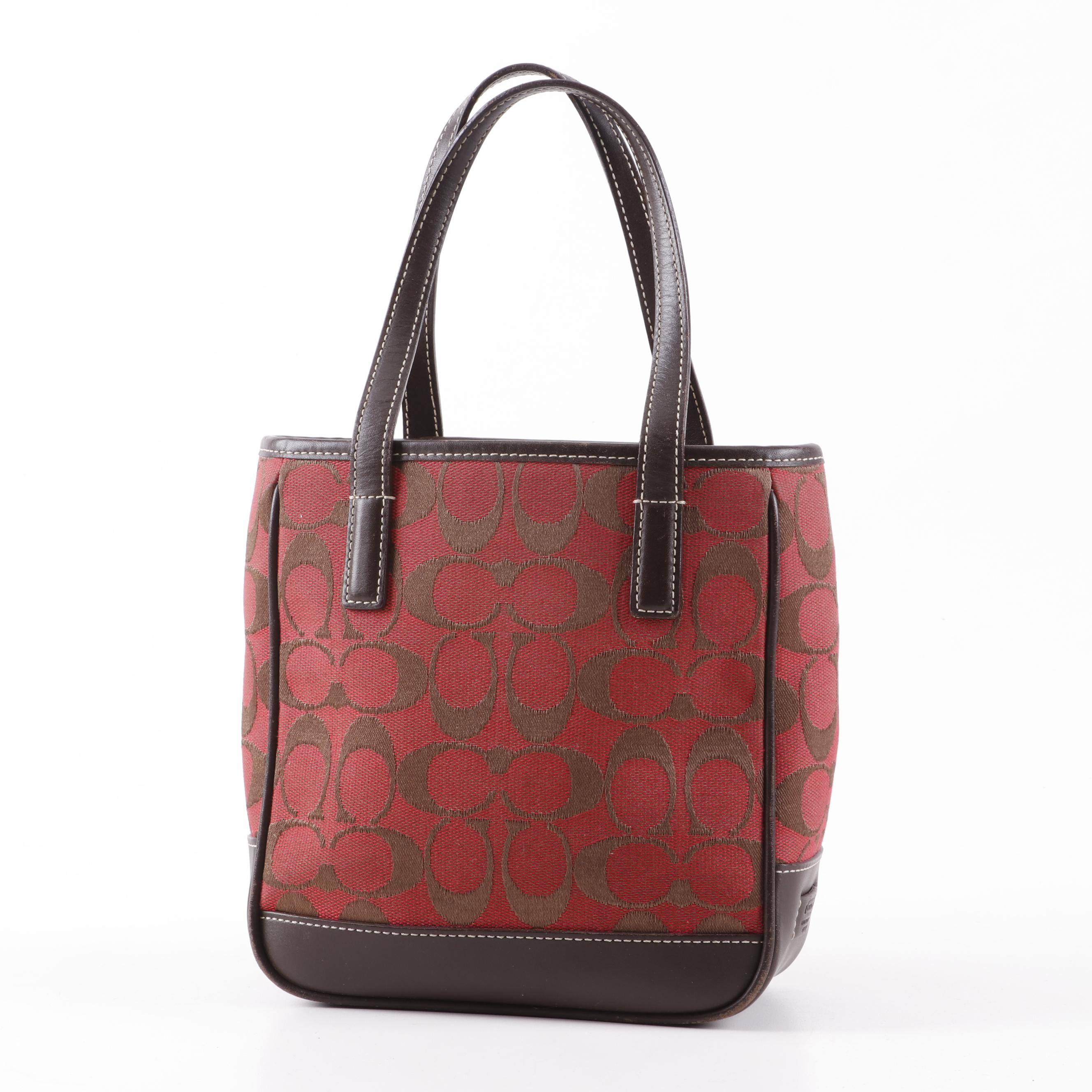 Coach Signature Canvas and Leather Tote Handbag